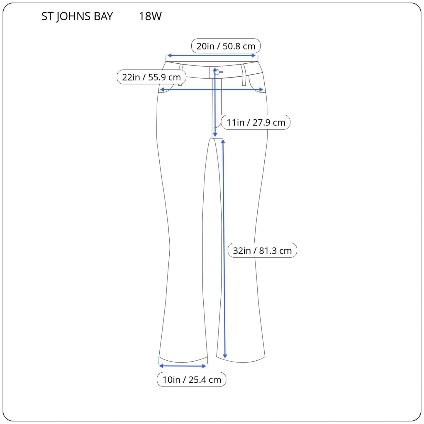 St Johns Bay Womens Jeans 18W Plus Boot Cut Beige Corduroy Elastic Waist Zip Fly