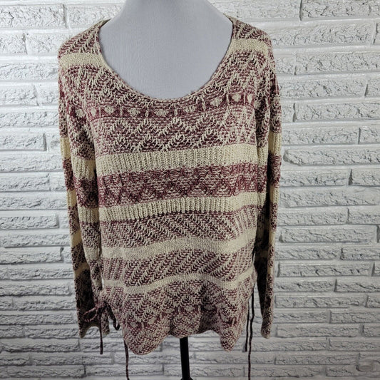 Knox Rose Womens Sweater Extra Large Long Sleeve Purple Lightweight Side Ties