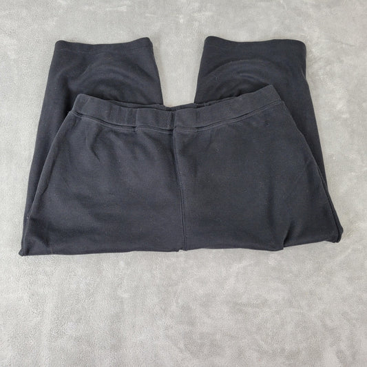 Woman Within Womens Pants 16W Plus Capri Pull On Black Poly Blend Casual Comfy