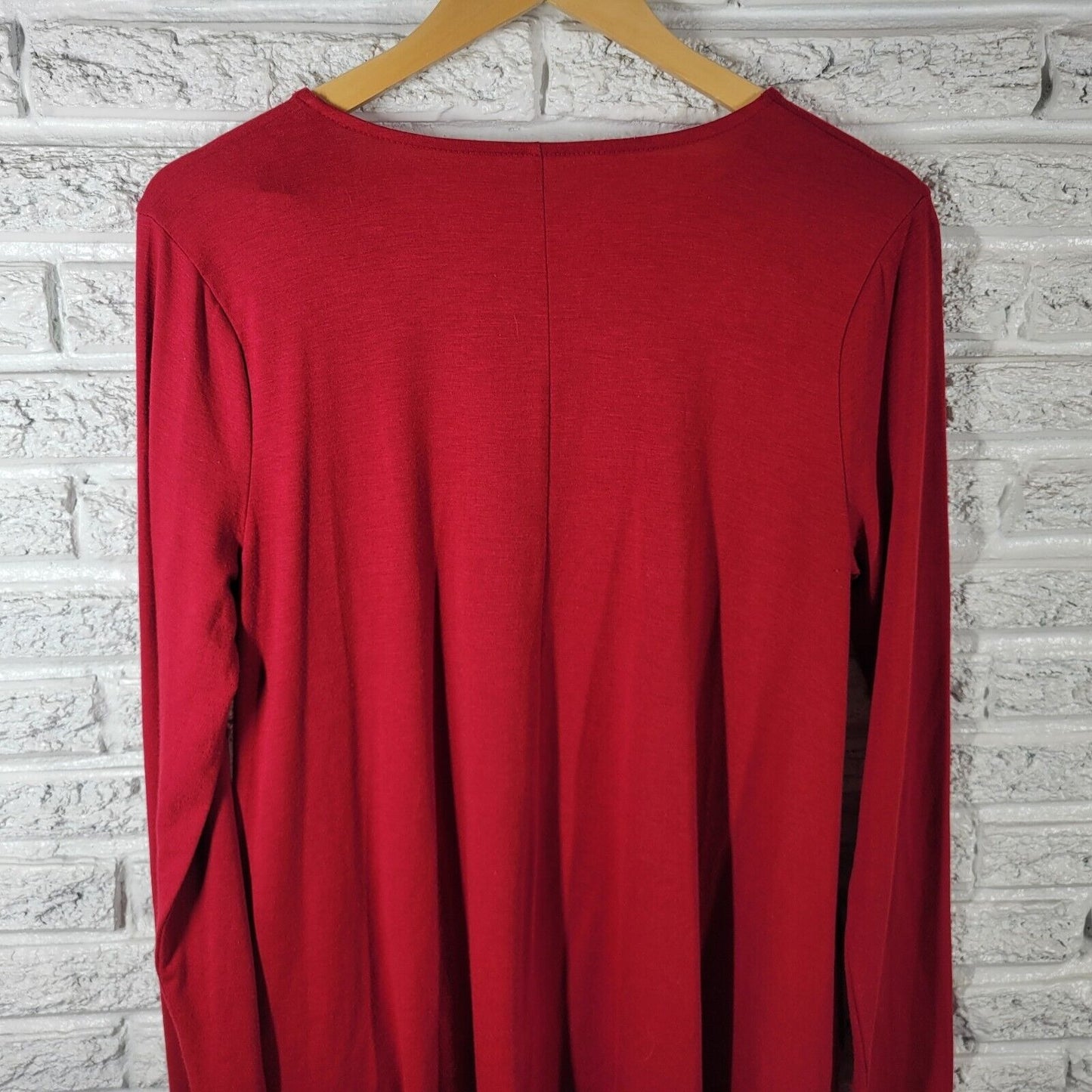 Zenana Premium Womens Dress Extra Large Mini Long Sleeve Red Poly Blend Casual