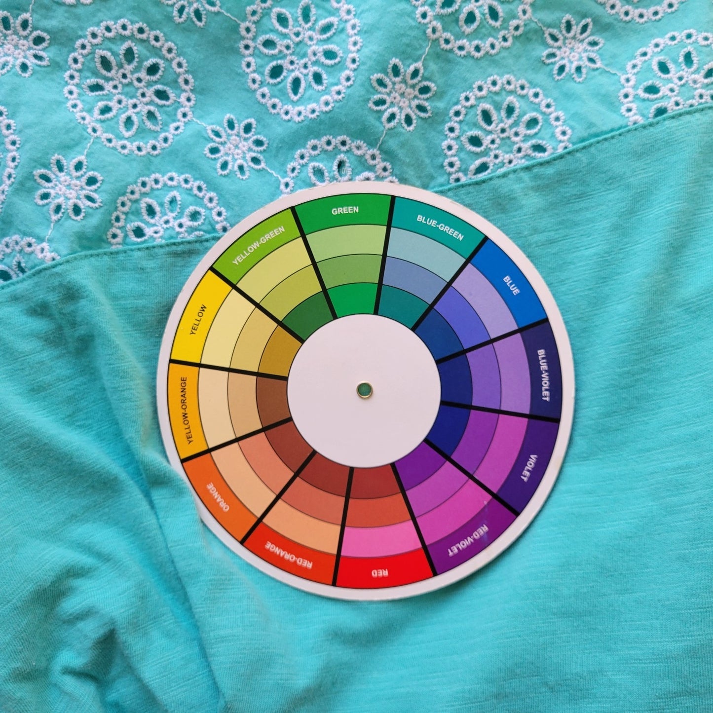 St Johns Bay Womens Top 1X Plus 3/4 Sleeve Blue Cotton Eyelet Lightweight Casual