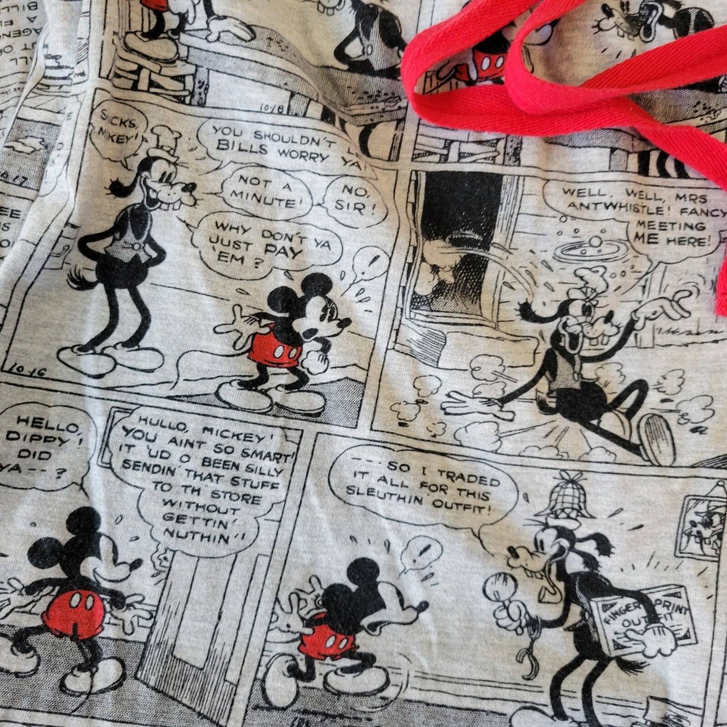 Disney Mickey Mouse Womens Pajama Pants XL Gray Lightweight Loungewear Comfy