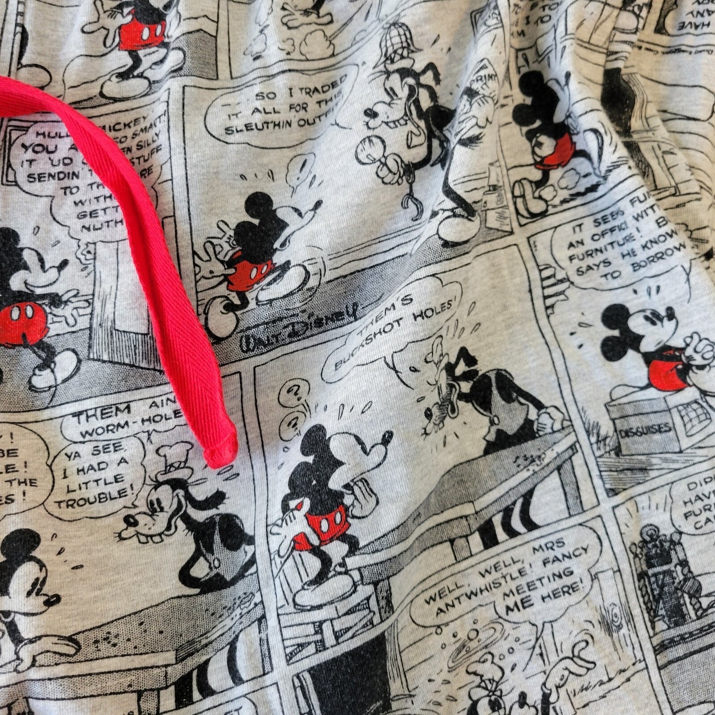 Disney Mickey Mouse Womens Pajama Pants XL Gray Lightweight Loungewear Comfy