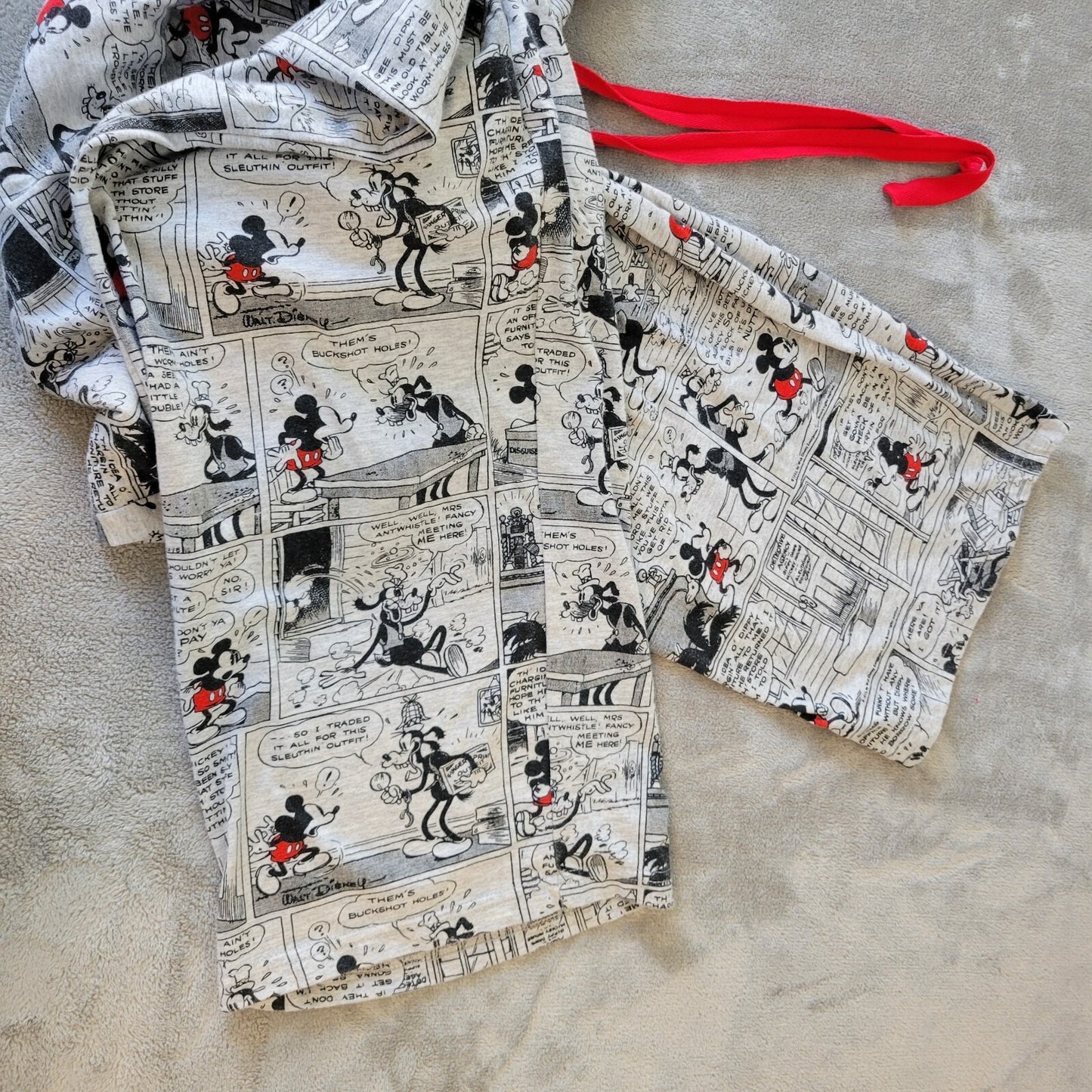 Disney Mickey Mouse Womens Pajama Pants XL Gray Lightweight Loungewear Comfy