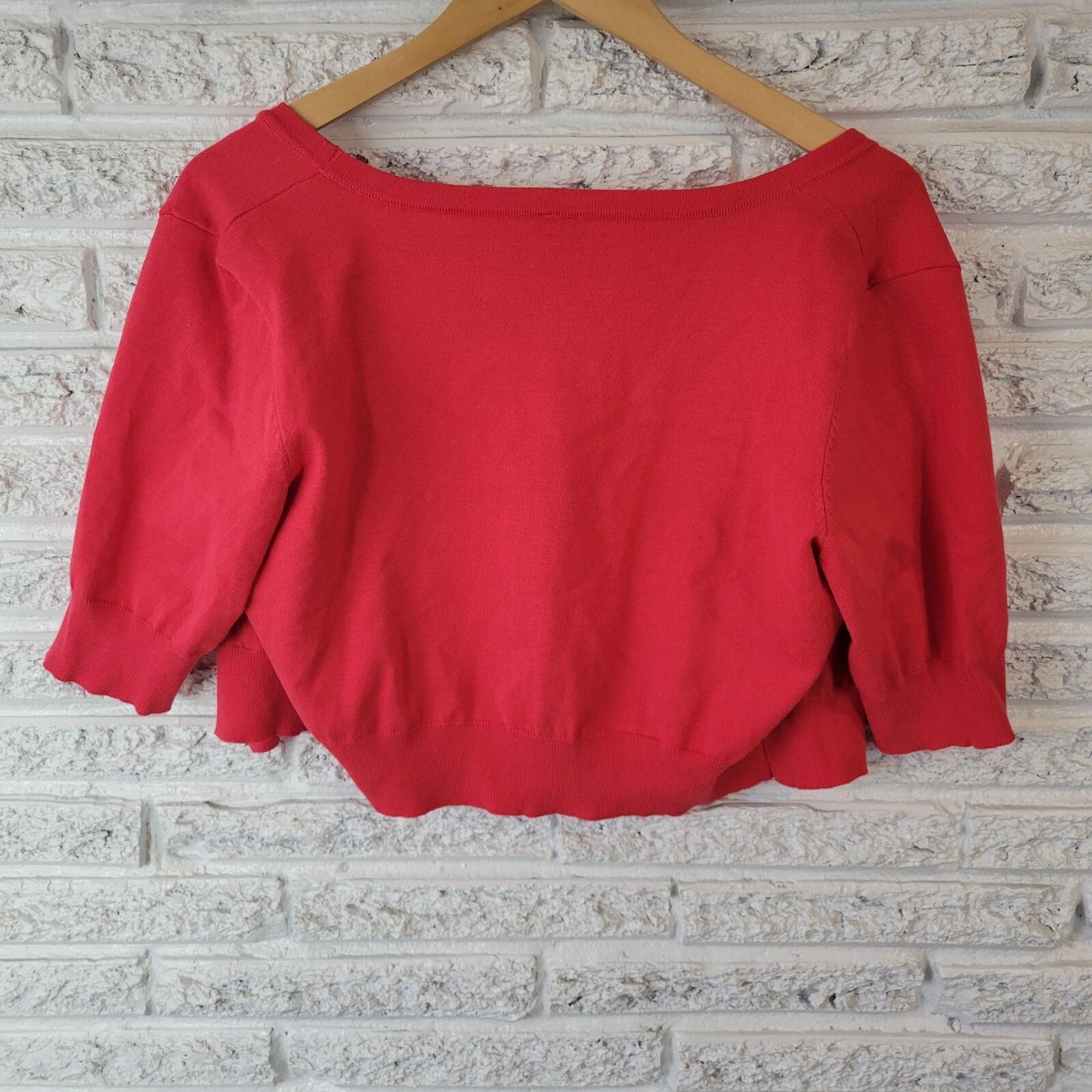 Maurices Womens Top XL Open Shrug Crop Bolero Knit Pink Casual Comfy Lightweight