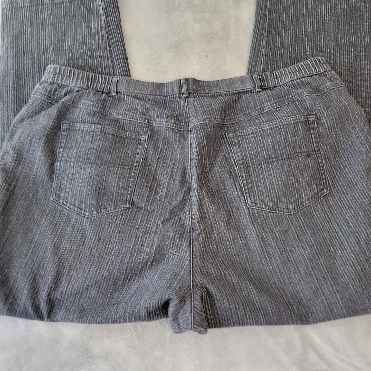 Allison Daley II Womens Jeans 20W Plus Straight Leg Black Stripe Denim Zip Fly