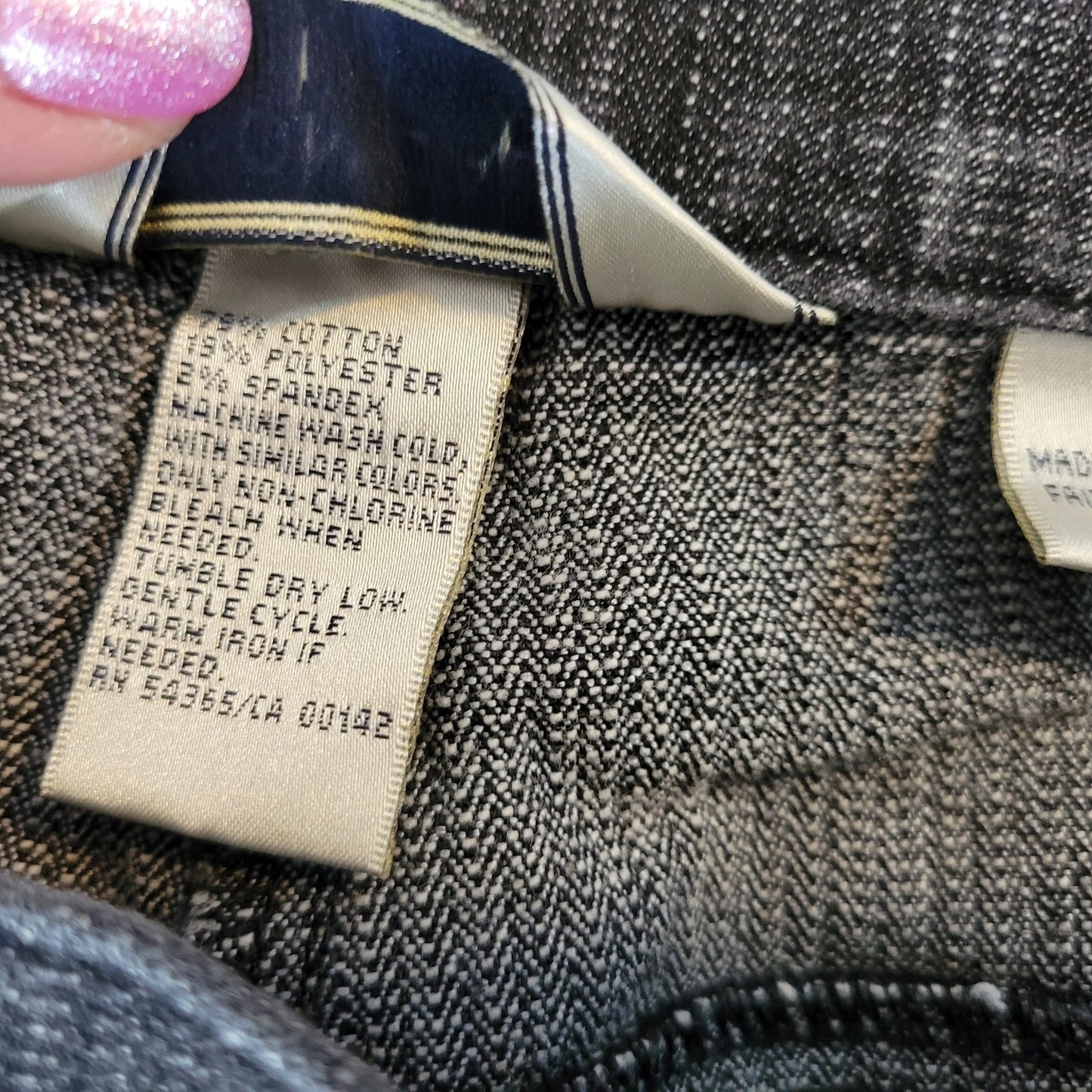 Allison Daley II Womens Jeans 20W Plus Straight Leg Black Stripe Denim Zip Fly