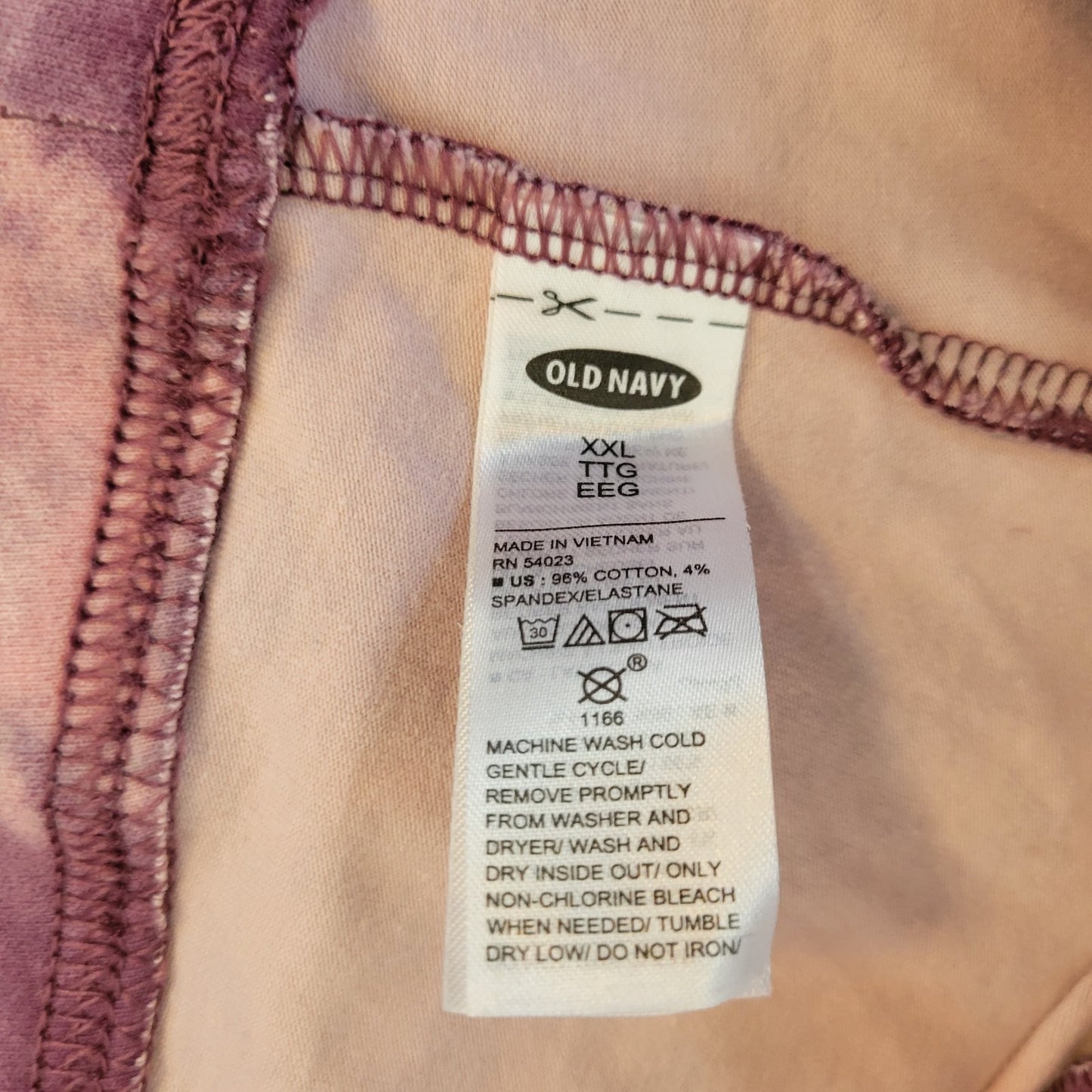 Old Navy Womens Pants XXL Plus Leggings Pull On Purple Tie Dye Activewear Comfy