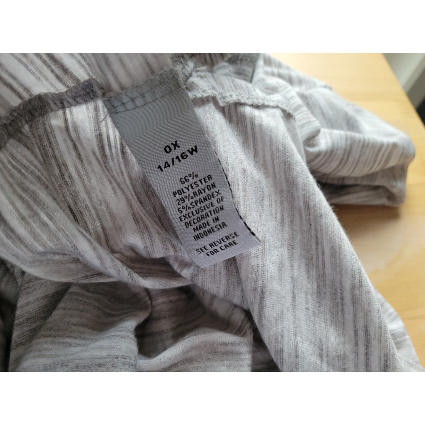 Catherines Womens Top 0X Plus Tee Short Sleeve Gray Heather Lattice Back Casual