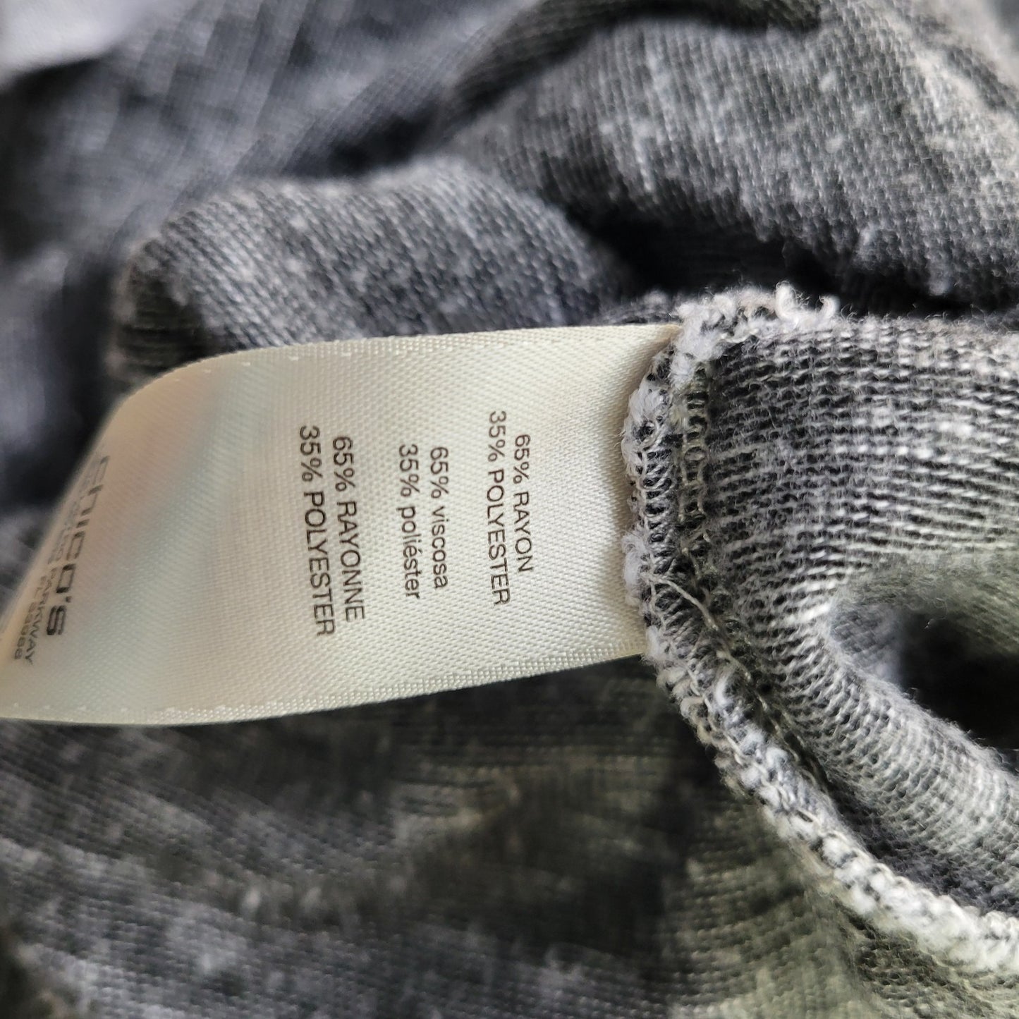 Chicos Zenergy Womens Top 3 Standard XL Tee Cap Sleeve Rayon Polyester Knit Gray