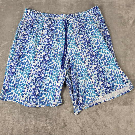 Cacique Womens Pajama Shorts 18 20 Blue Watercolor Paint Brush Comfy Lightweight