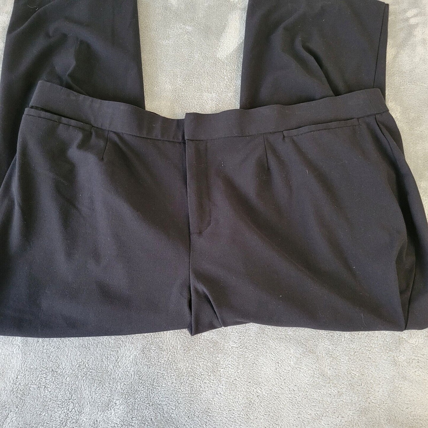 Catherines Womens Pants 24WP Right Fit Curvy Black Poly Blend Zip Office Comfy