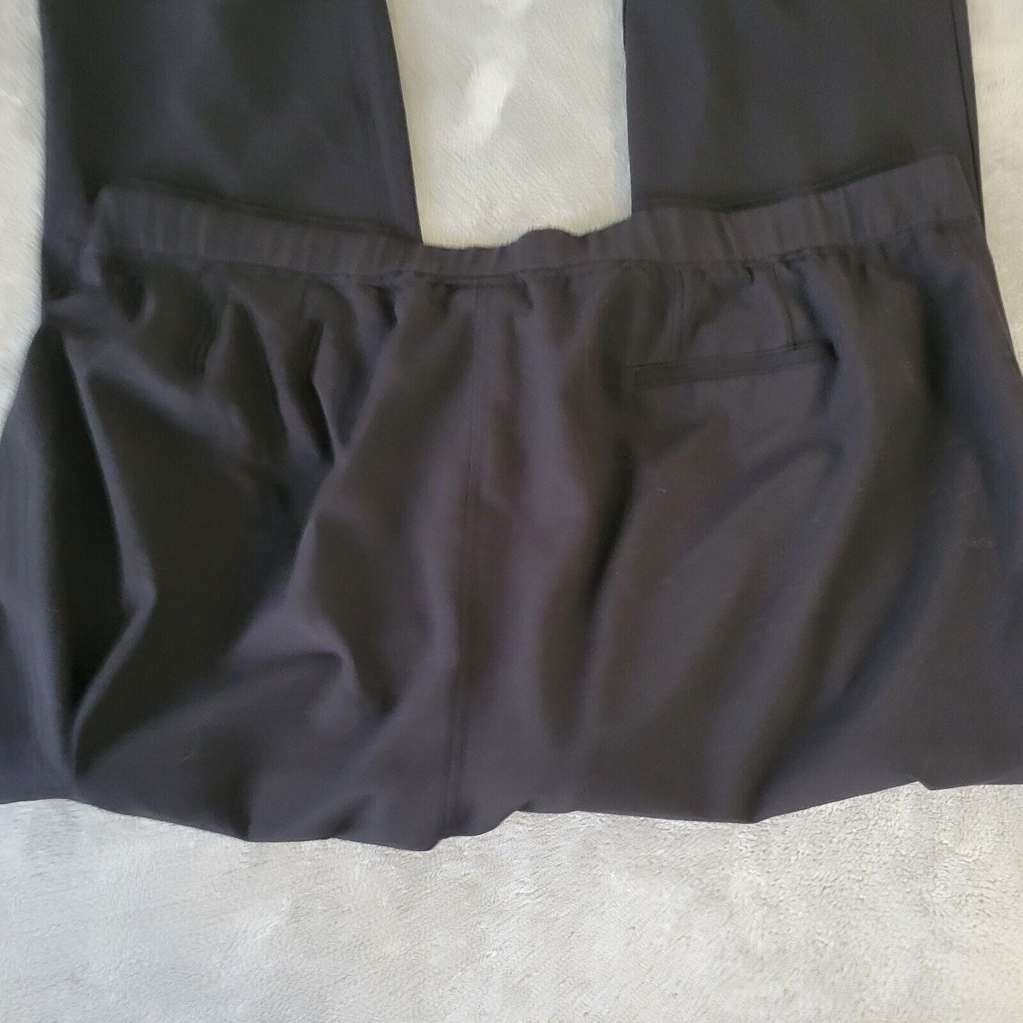 Catherines Womens Pants 24WP Right Fit Curvy Black Poly Blend Zip Office Comfy