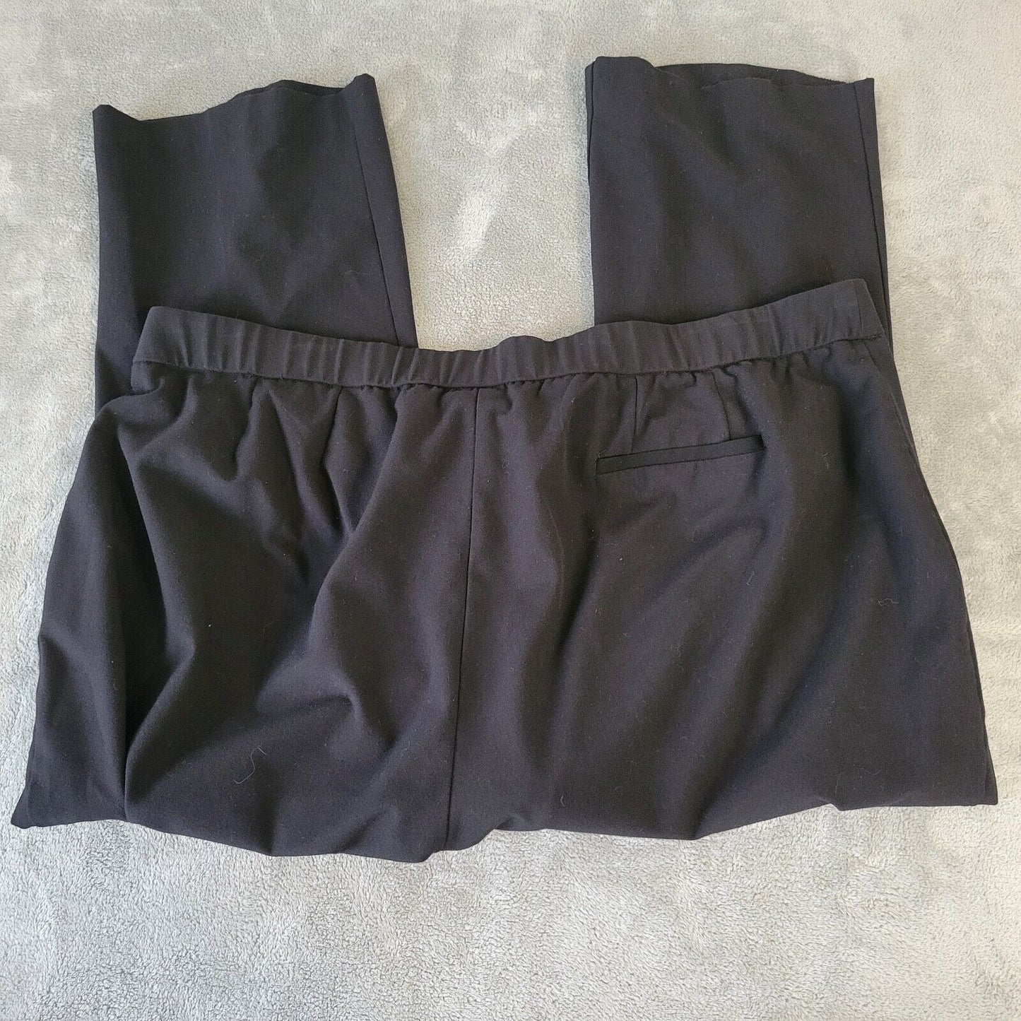 Catherines Womens Pants 24WP Right Fit Curvy Black Poly Blend Zip Office Comfy