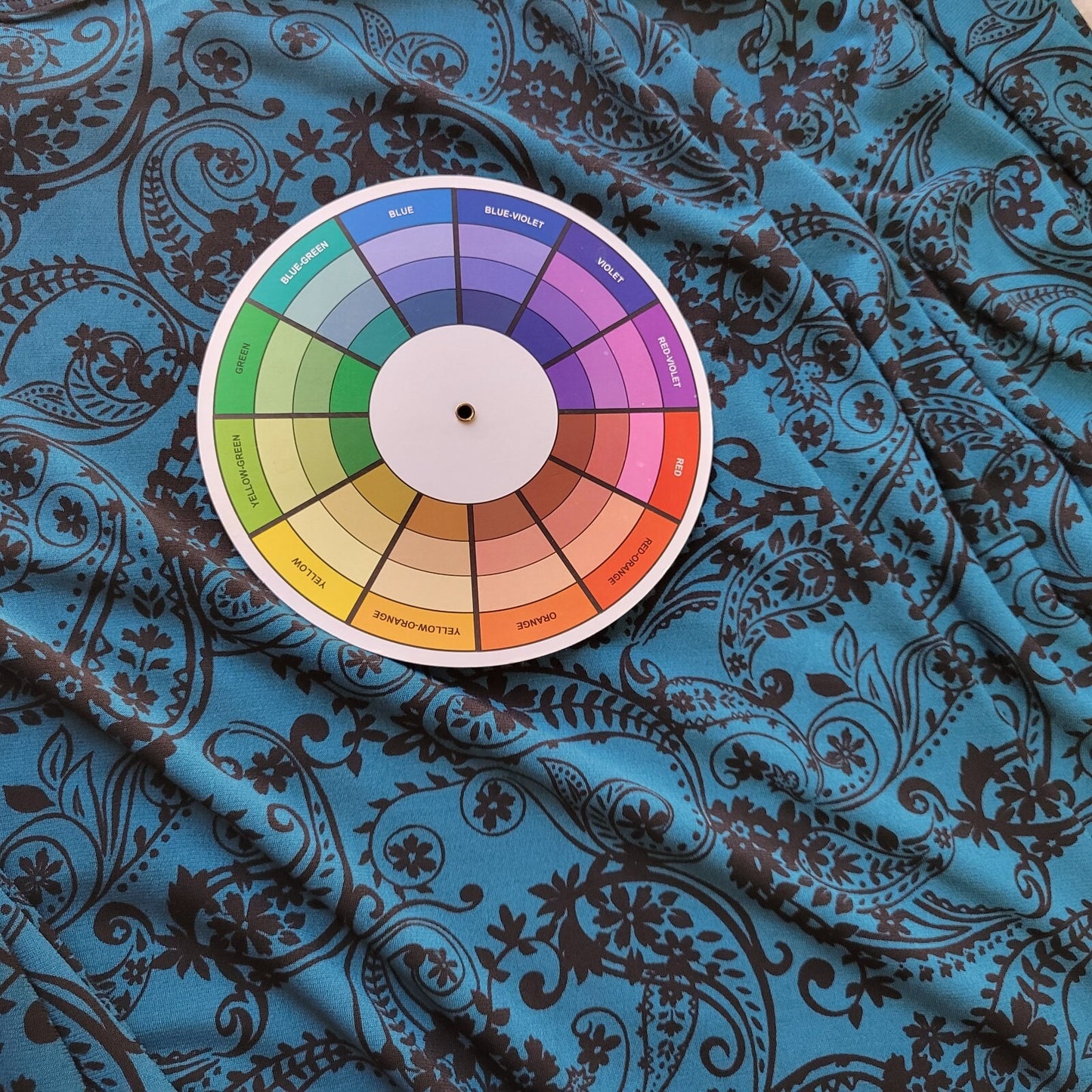 Woman Within Womens Top 3X Tunic 3/4 Sleeve Blue PaisleyPoly Blend Asymmetric