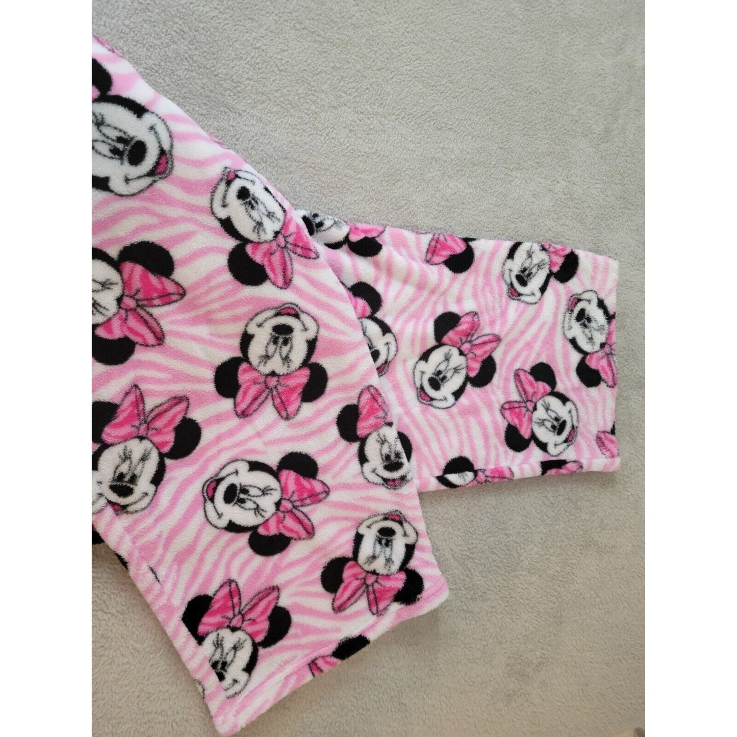 Disney Minnie Mouse Womens Pants 2X Plus Pajama Pull On  Fleece Fluffy Comfy