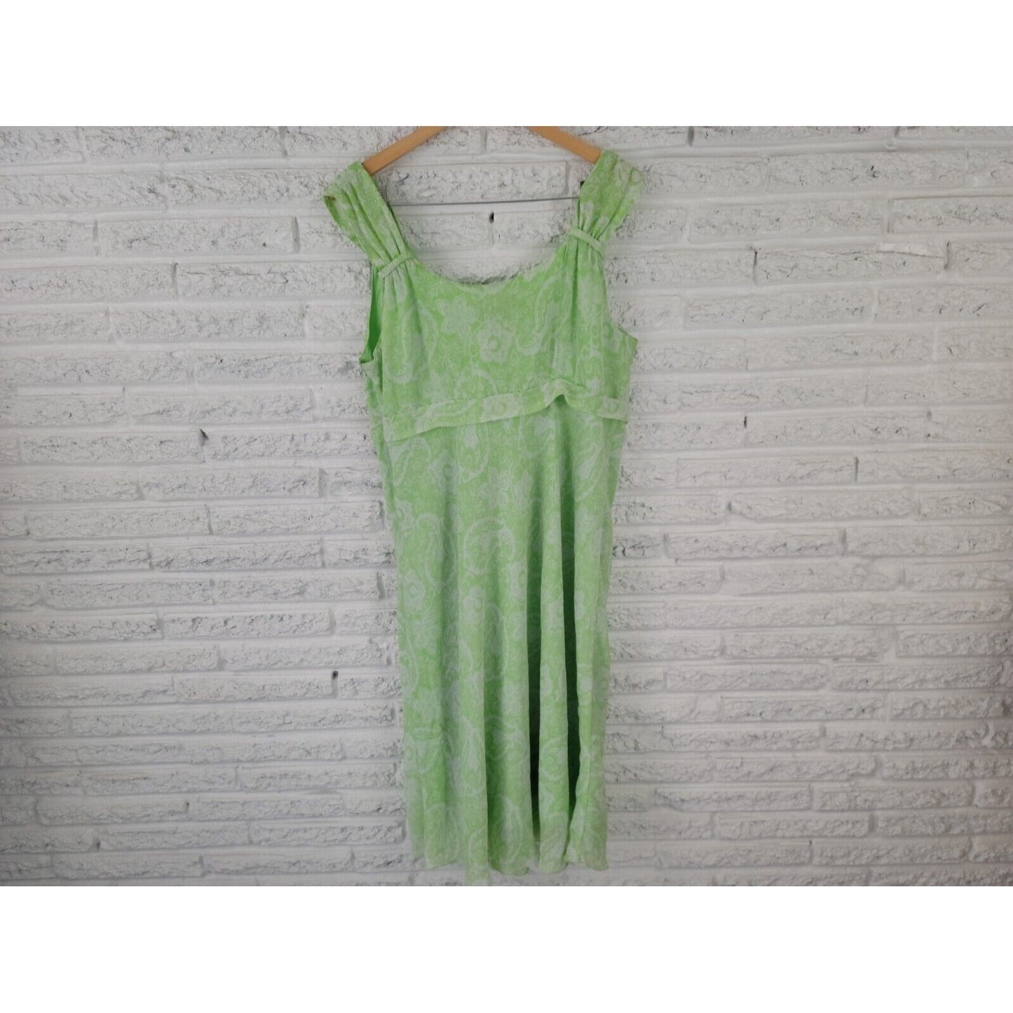 George Women Dress 1X Plus Tank Shift Sleeveless Lined Sheer Green Floral Casual