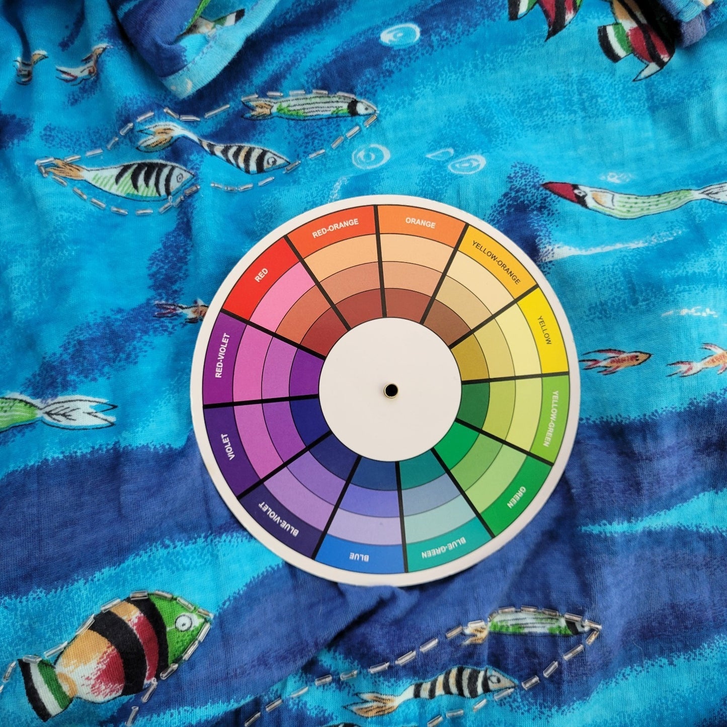 Coral Bay Womens Dress XL Blue Ocean Marine Life Keyhole Beaded Cotton Casual