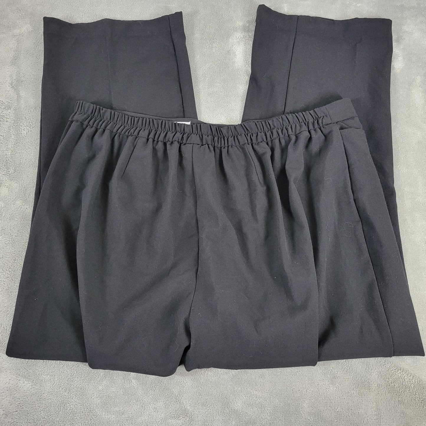 Catherines Refined Womens Pants 1X Plus Cropped Pull On Black Poly Blend Comfy