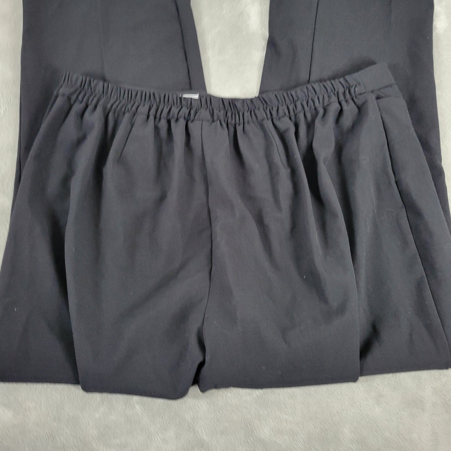 Catherines Refined Womens Pants 1X Plus Cropped Pull On Black Poly Blend Comfy