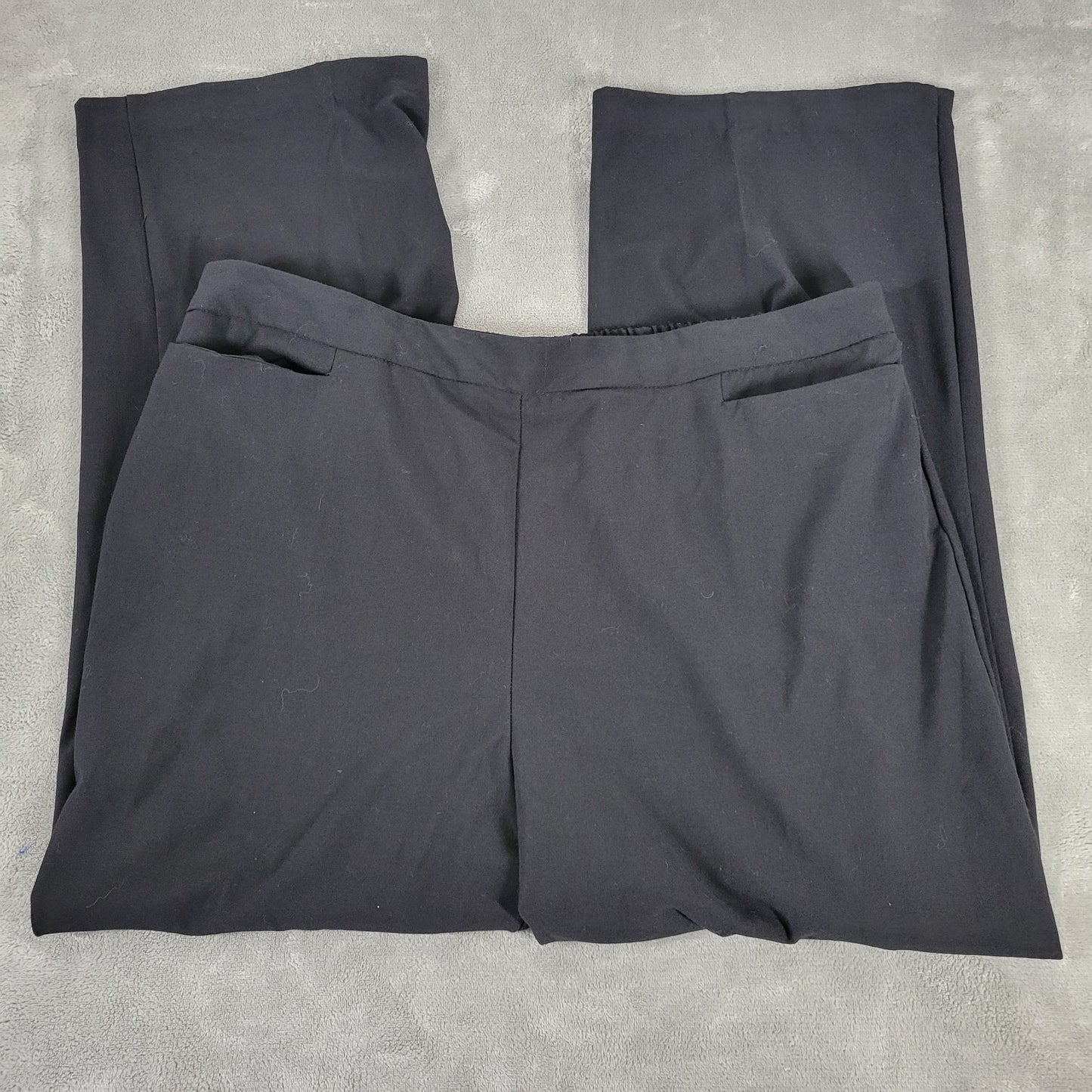 Catherines Refined Womens Pants 1X Plus Cropped Pull On Black Poly Blend Comfy