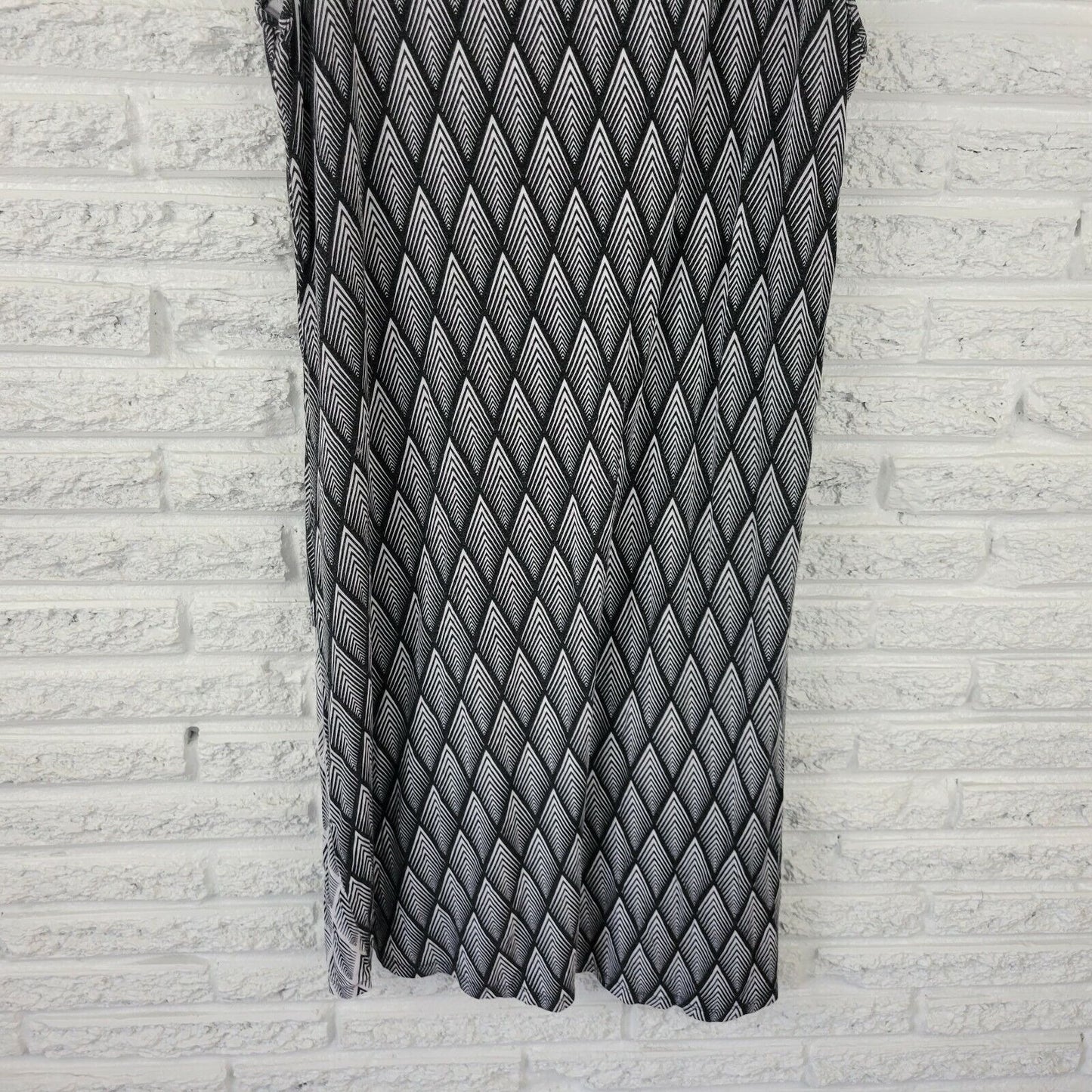 Design History Womens Dress XXL Shift Below Knee Diamond Geometric Layered Black