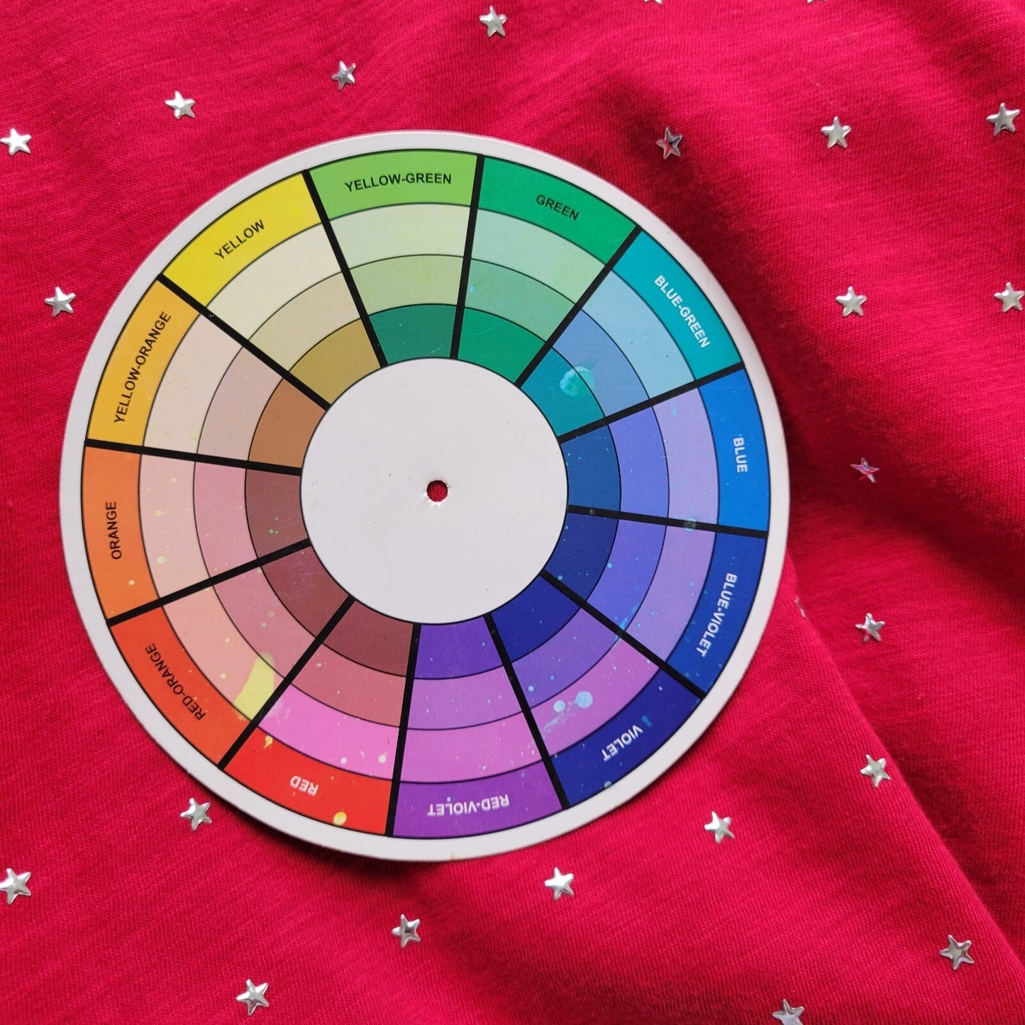 Catherines Women Top 3XWP Plus Tee Short Sleeve Red Cotton Studded Stars Comfy