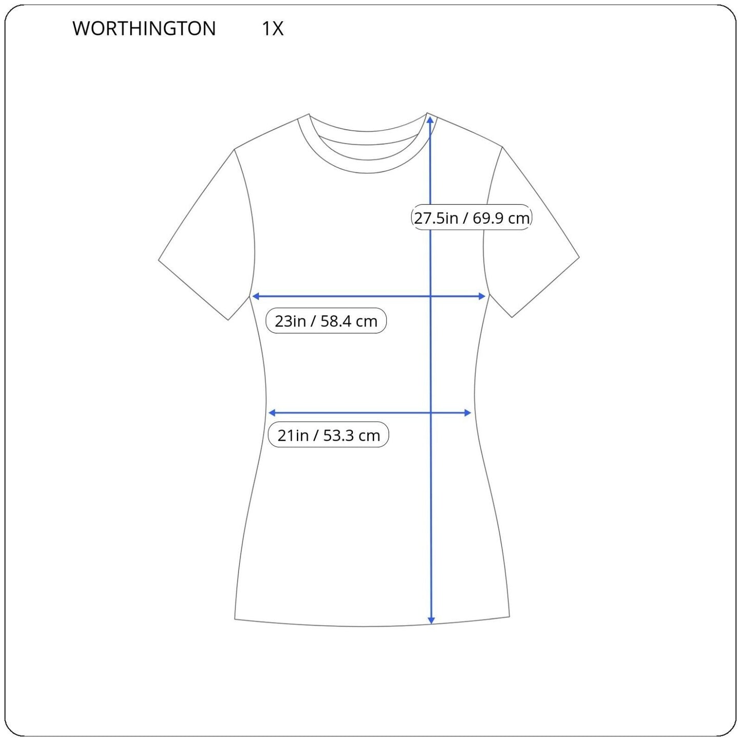 Worthington Womens Top 1X Plus Short Sleeve Black Geometric Career Casual