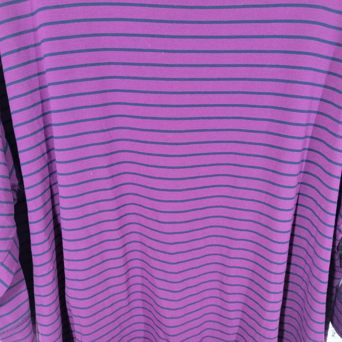 Riders by Lee Womens Top 3X Plus Tee 3/4 Sleeve Purple Stripe Poly Blend Comfy
