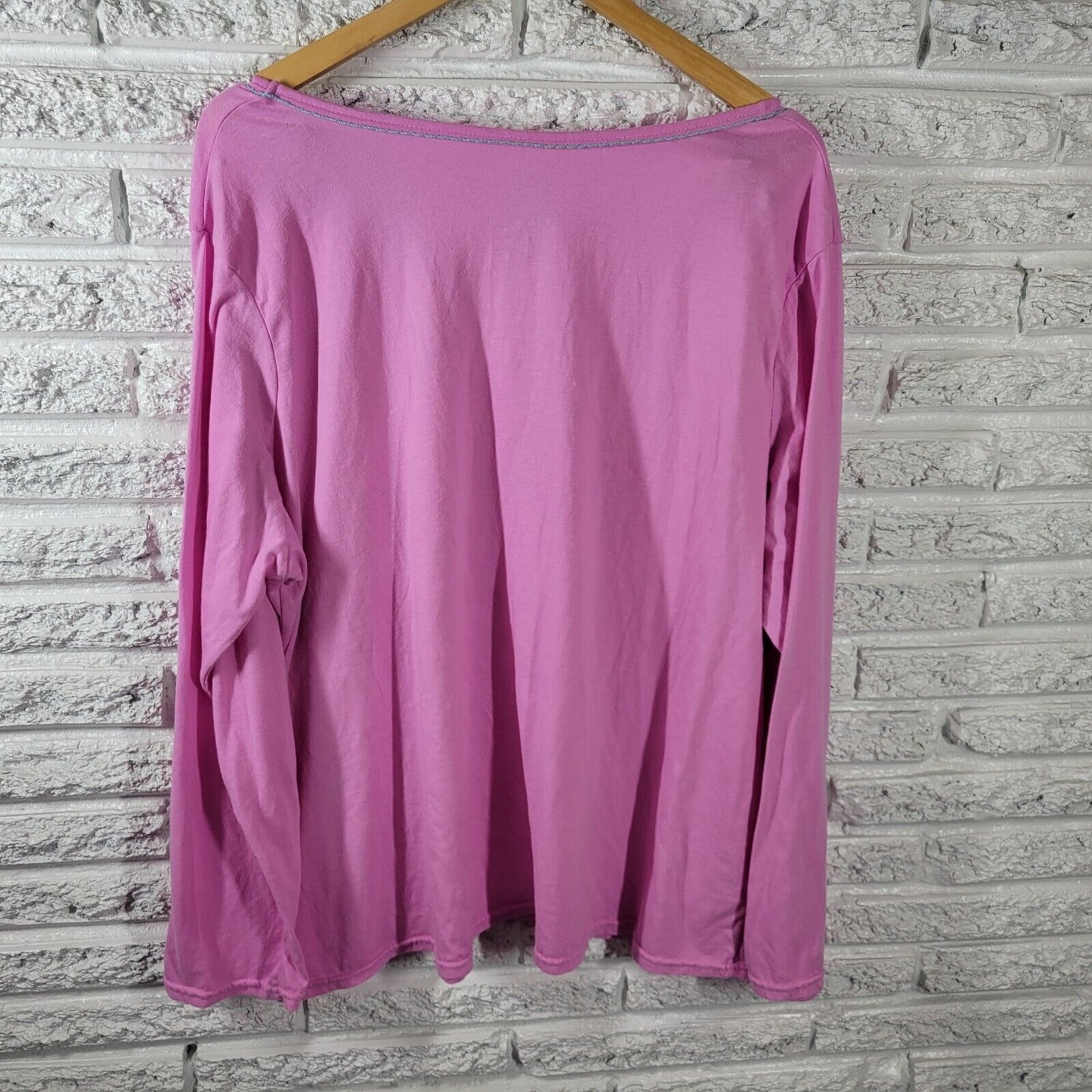 Secret Treasures Women Pajama Top 3X Pink Polar Bear I Love Snow Days Loungewear