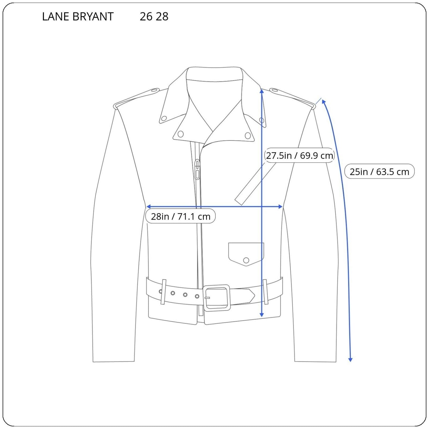 Lane Bryant Women Jacket 26 28 Black Cotton Blend Full Zip Snaps Studded Pockets