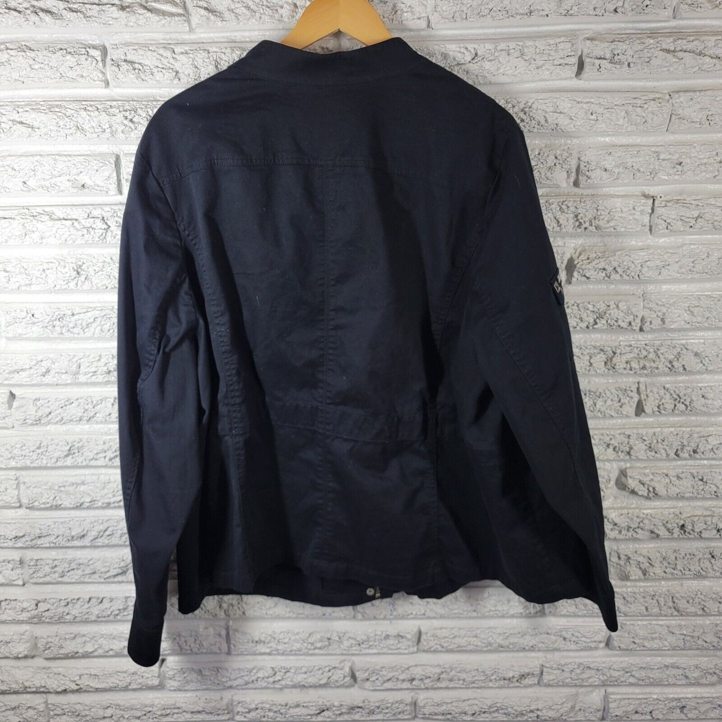 Lane Bryant Women Jacket 26 28 Black Cotton Blend Full Zip Snaps Studded Pockets