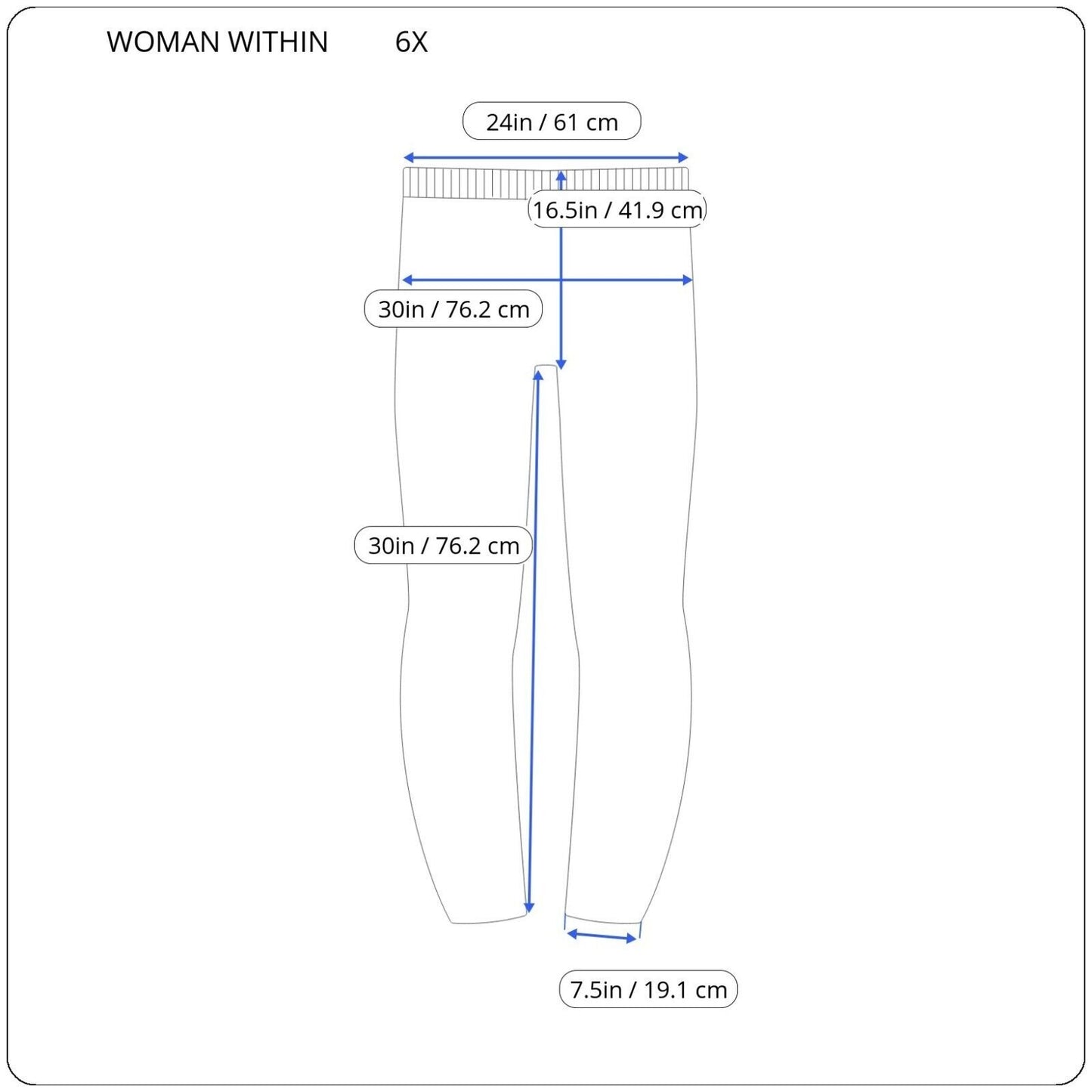 Woman Within Womens Pants 6X Plus Pull On Purple Comfort Waist Cotton Blend