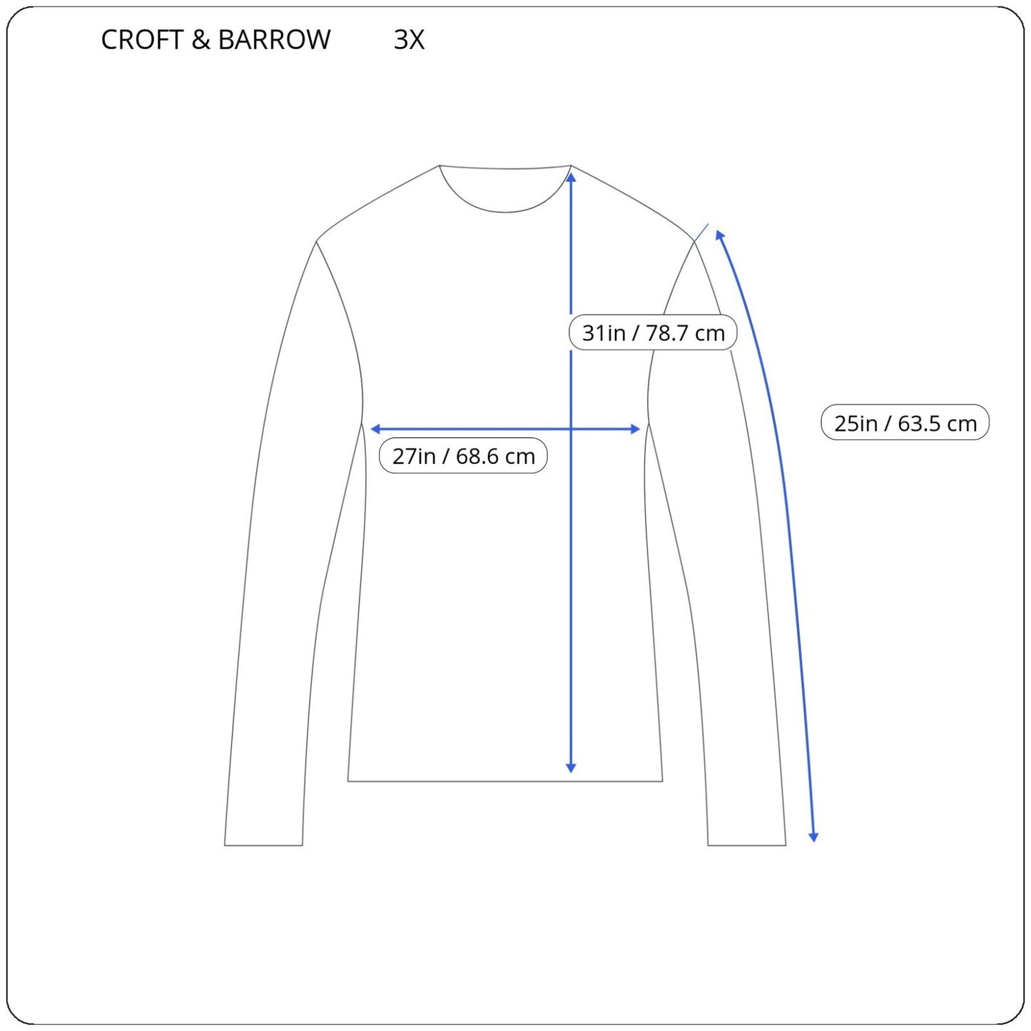 Croft Barrow Womens Sweater 3X Plus Long Sleeve Blue Marled Speckle Cotton Blend