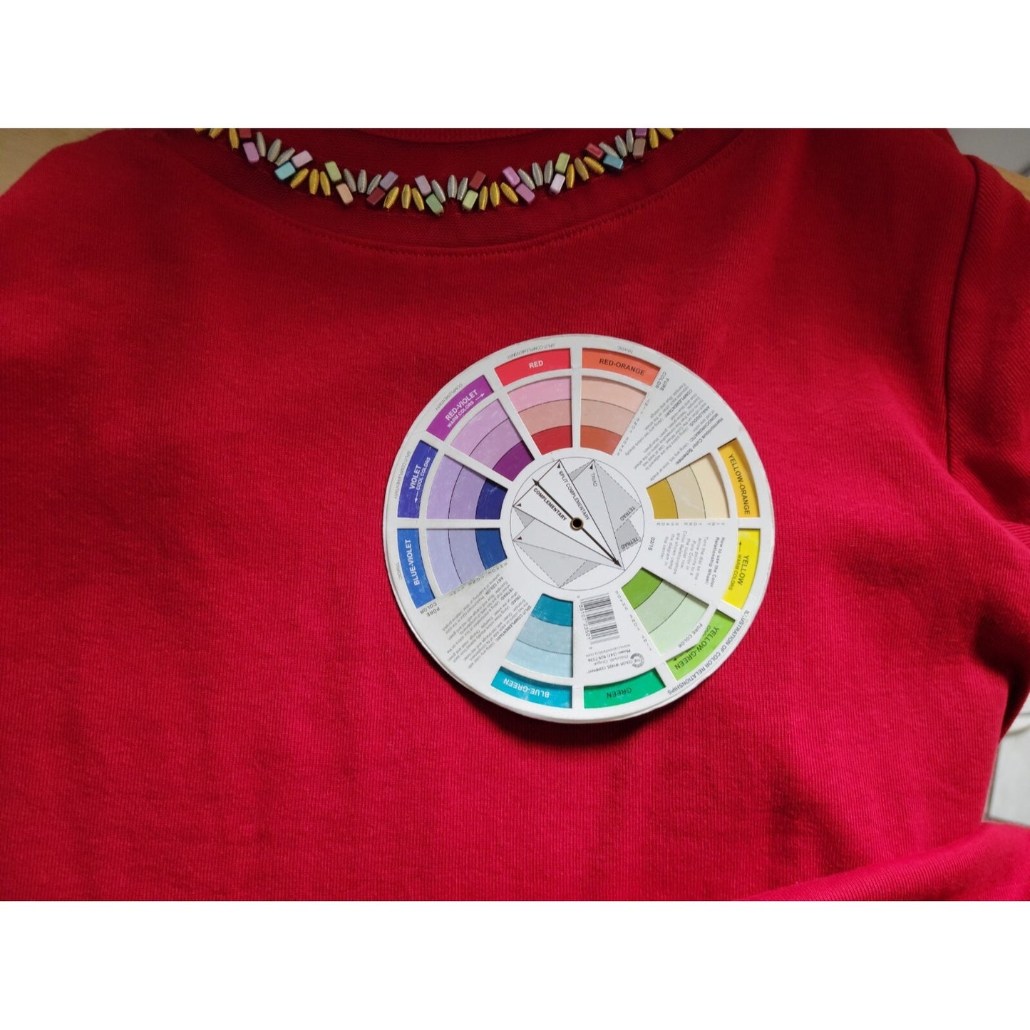 Rafaella Womens Top XXL Plus Tee Short Sleeve Knit Cotton Beads Red Boat Neck