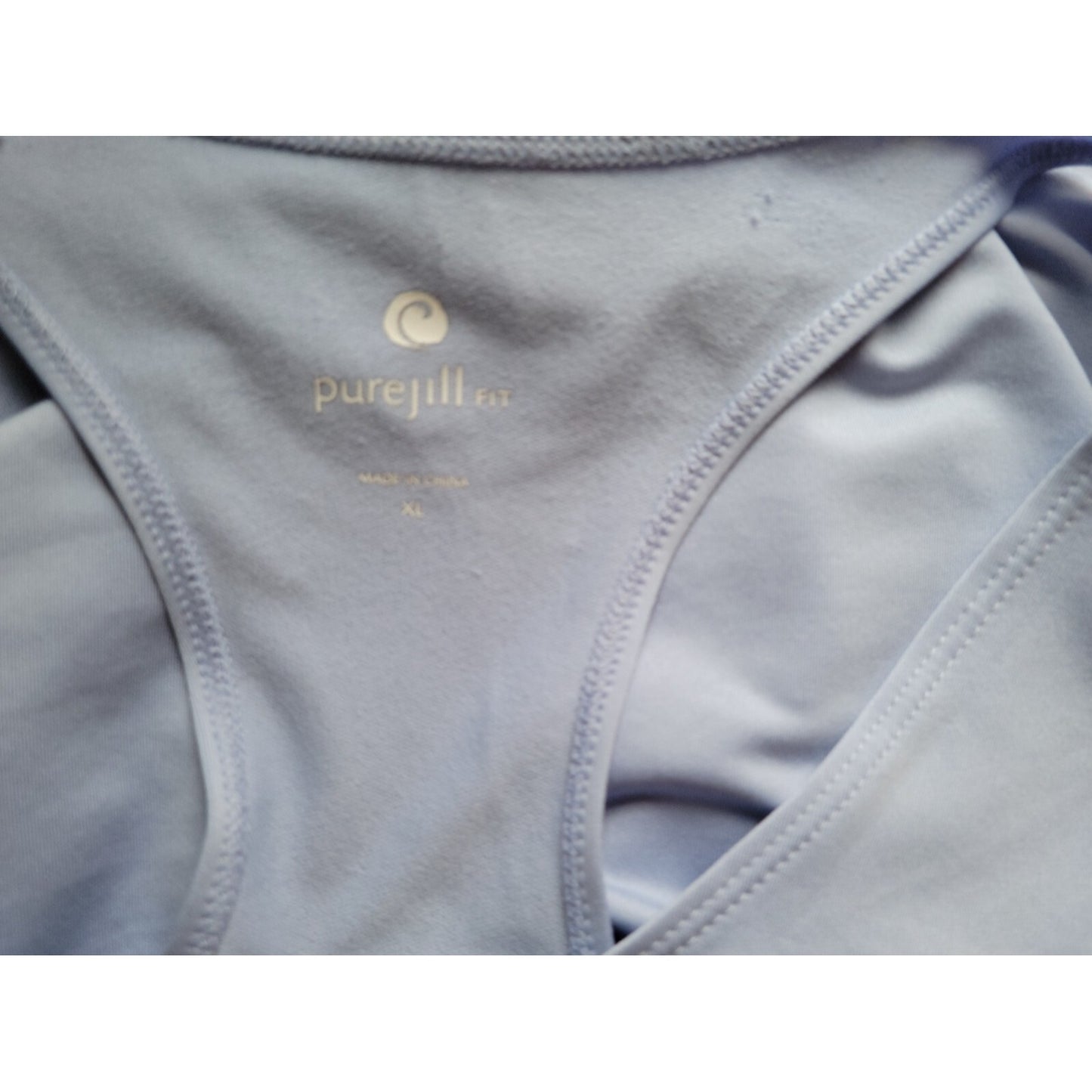 Pure Jill Womens Top Extra Large XL Tank Blue Racerback Stretchy Activewear