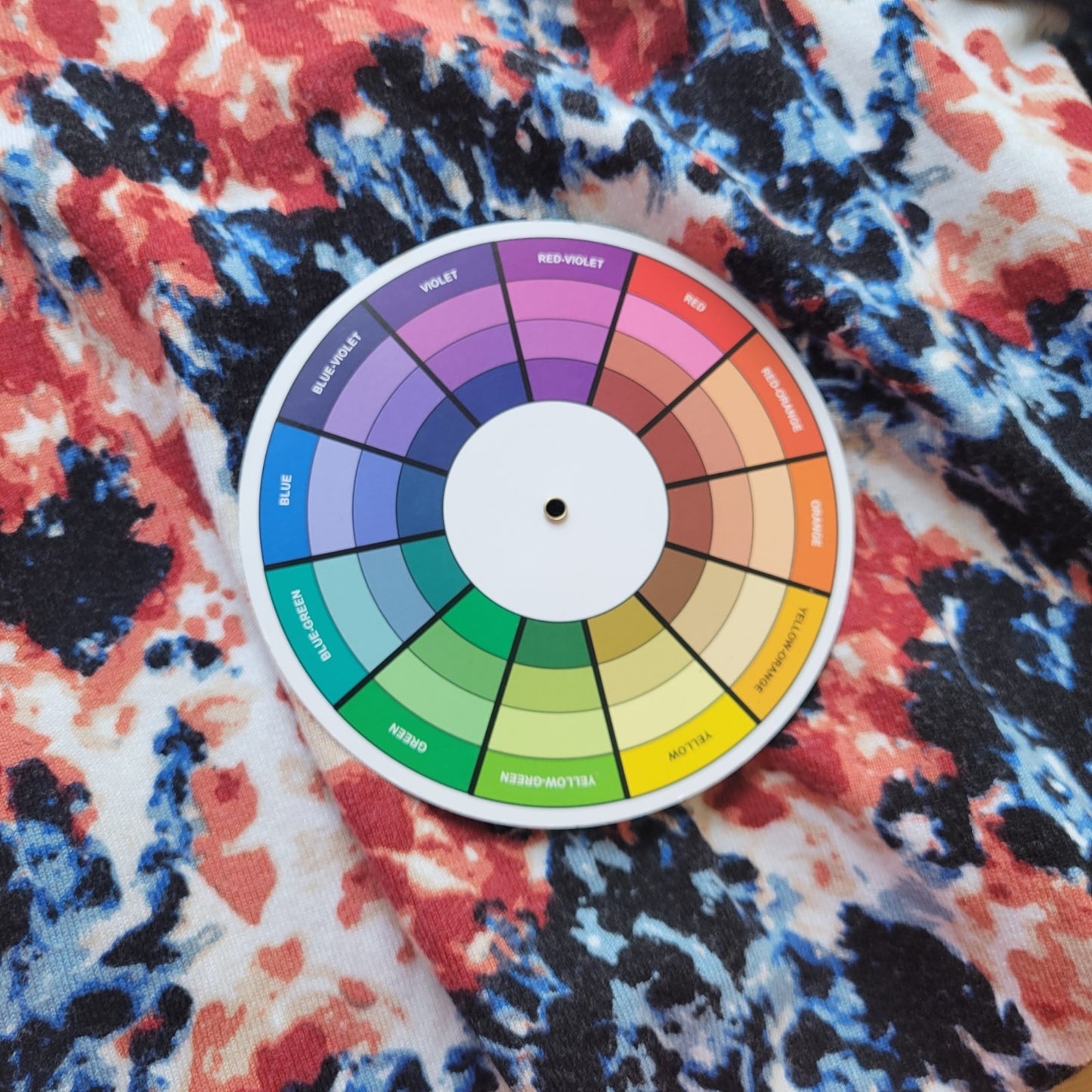 Dress Barn Womens Top 3X Plus 3/4 Sleeve Blue Red Watercolor