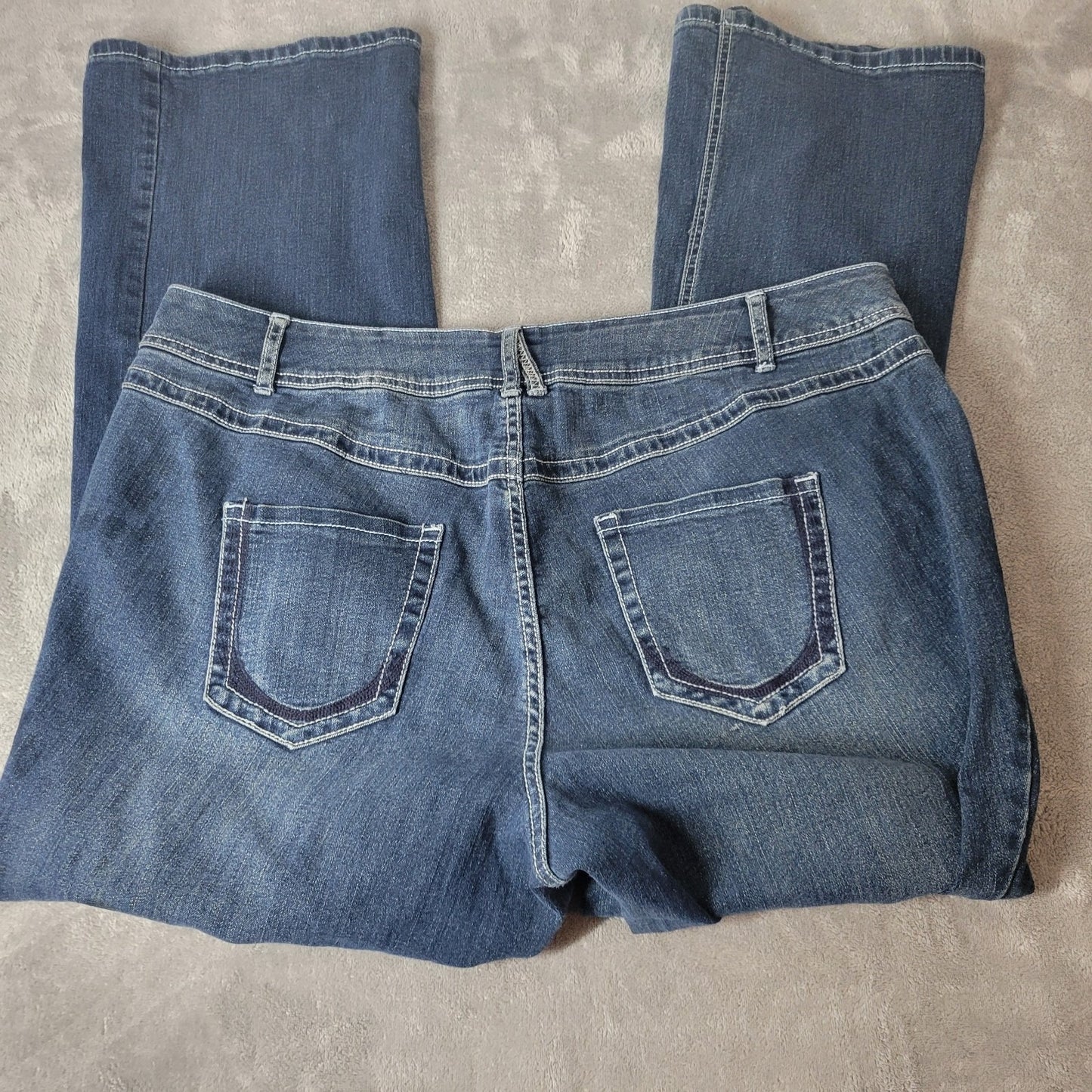 Lane Bryant Womens Jeans 20 Plus Jegging Boot Cut Dark Blue Denim Zip Fly Comfy