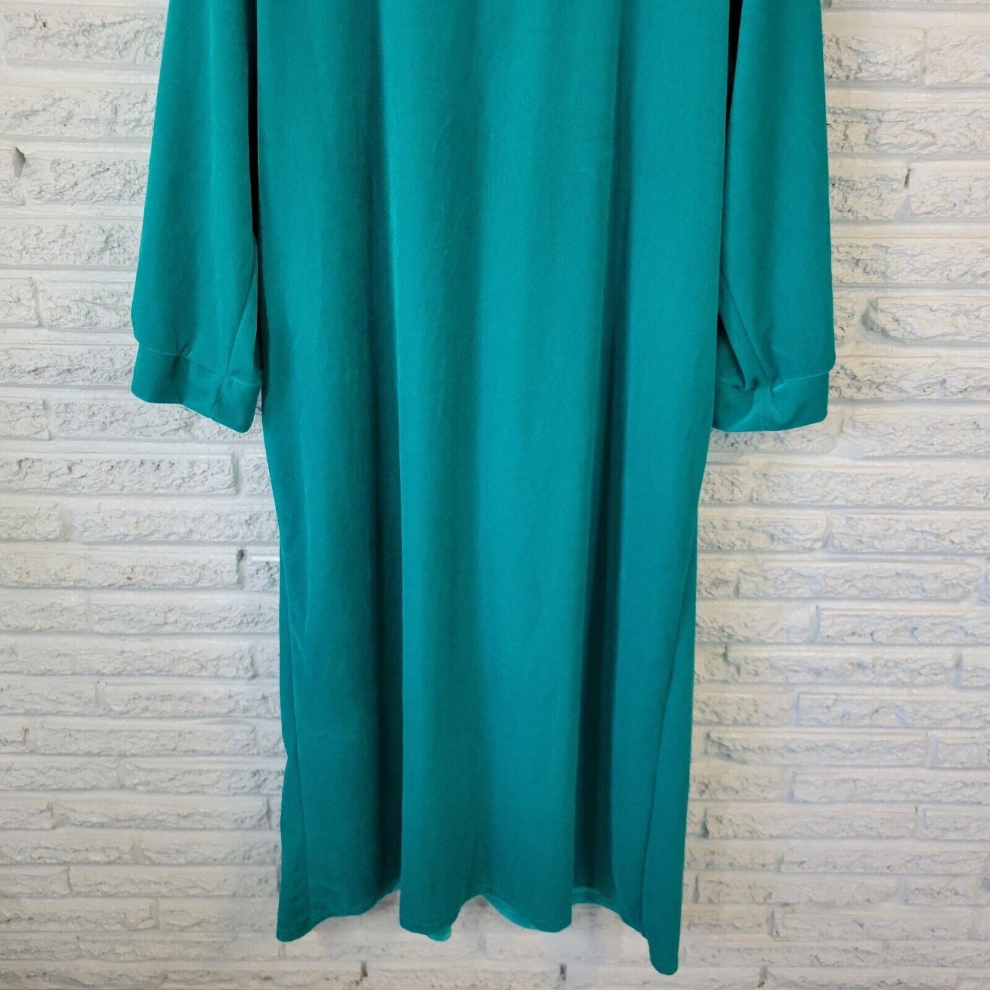 Only Necessities Womens Robe 1X Zip Up Green Velour Cinched Pockets Loungewear