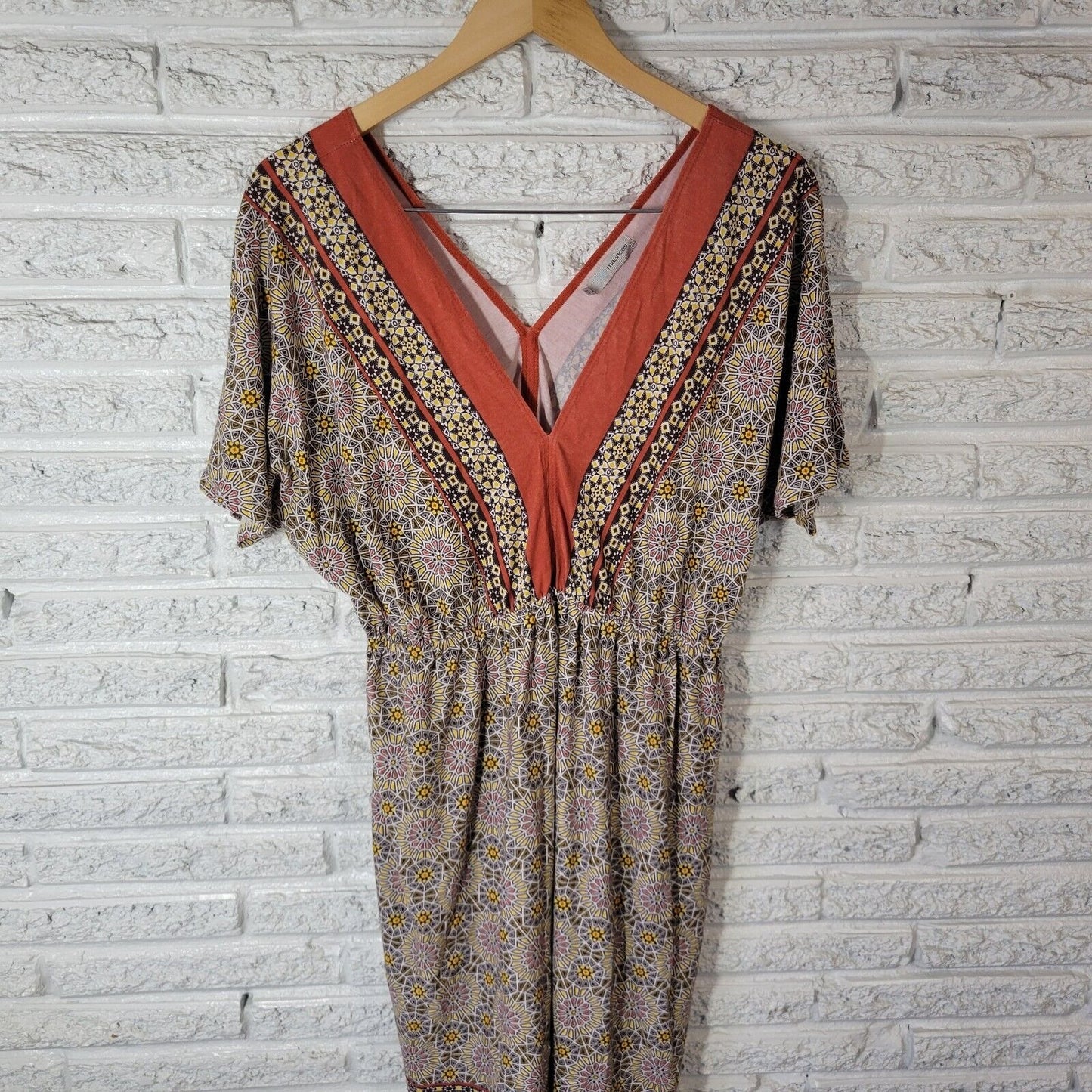 Maurices Womens Dress 2 2X Plus Short Sleeve Mini Sheath Orange Geometric Comfy