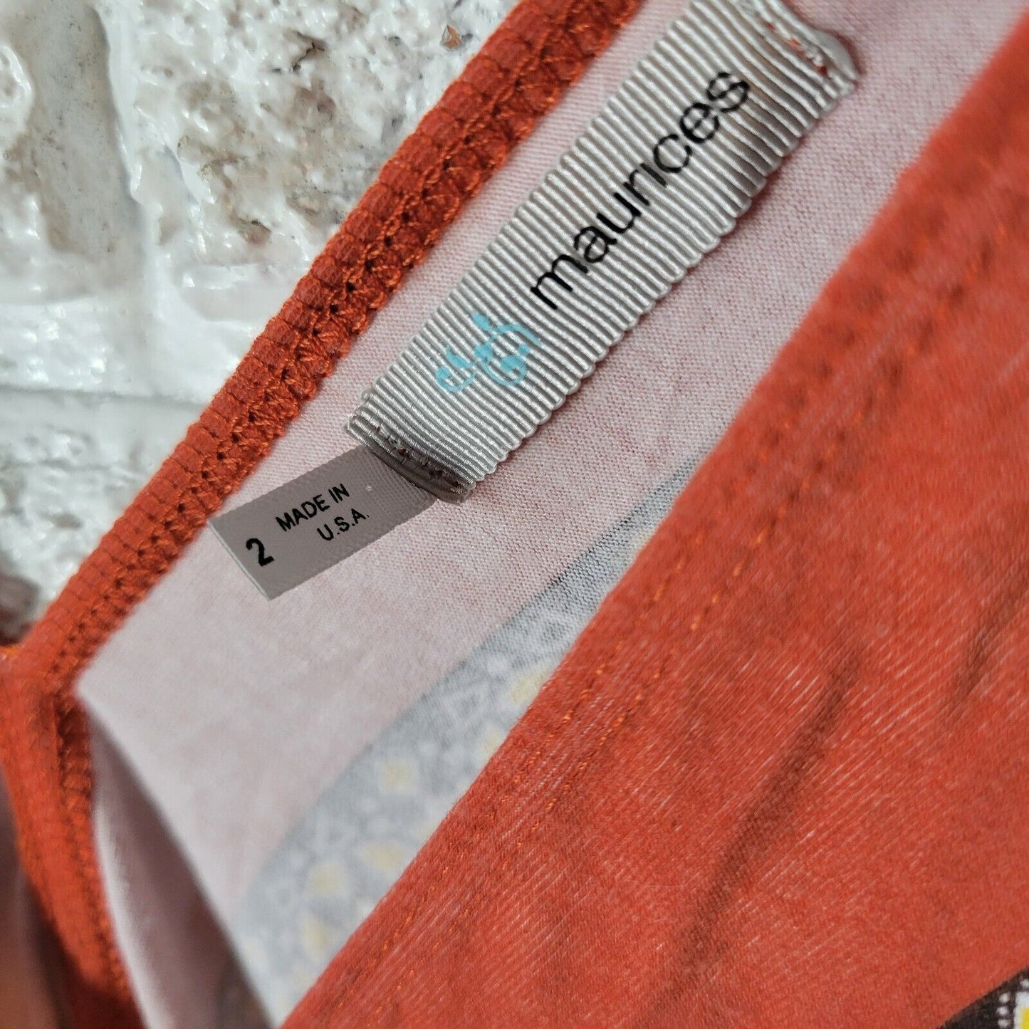 Maurices Womens Dress 2 2X Plus Short Sleeve Mini Sheath Orange Geometric Comfy