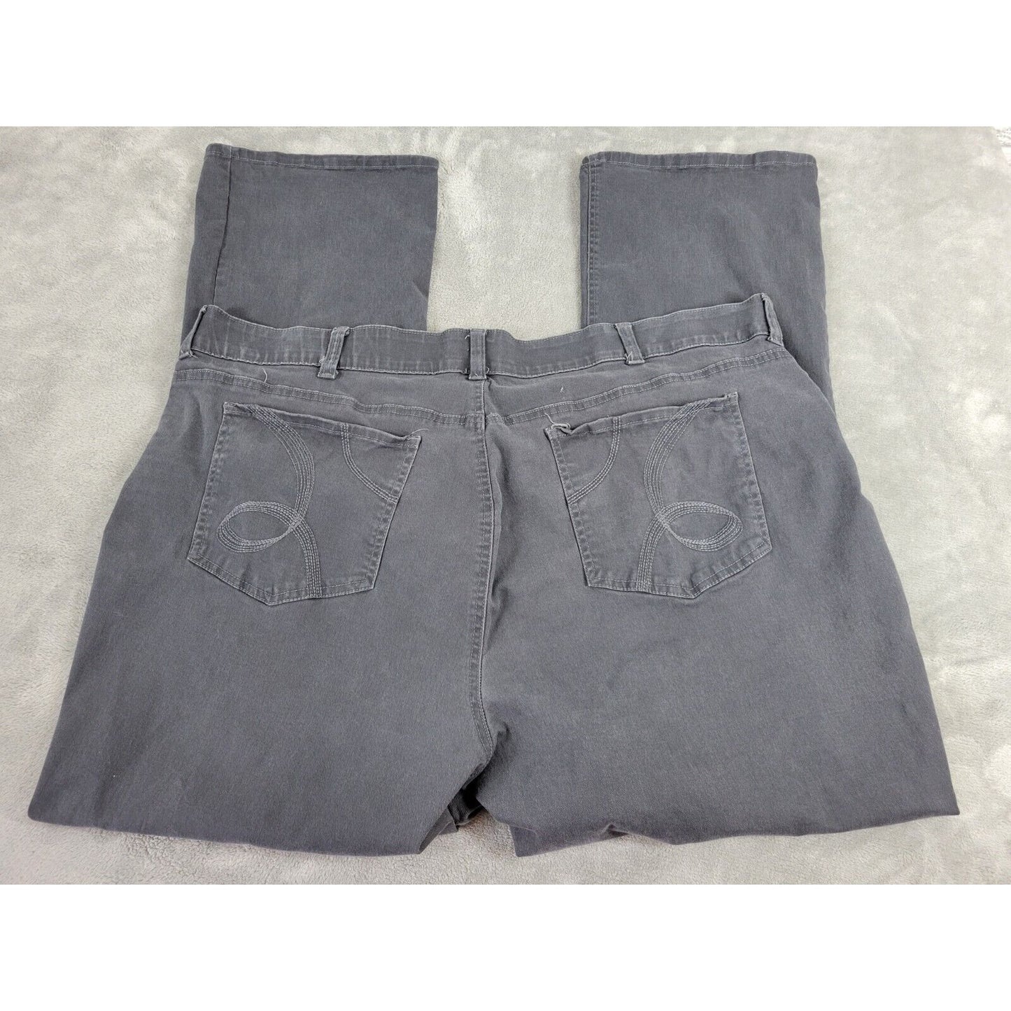 Riders Lee Womens Jeans 26W Boot Cut Dark Gray Denim Cotton Blend Elastic Waist