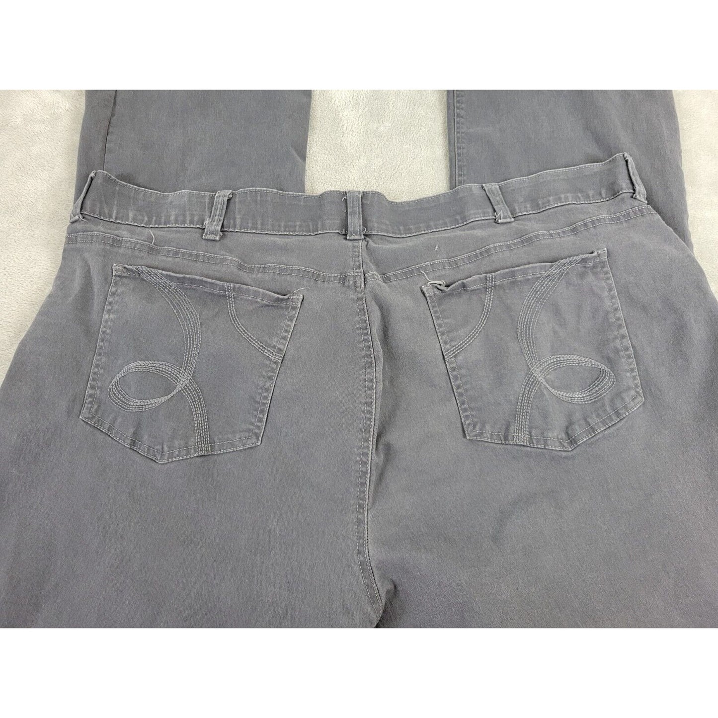 Riders Lee Womens Jeans 26W Boot Cut Dark Gray Denim Cotton Blend Elastic Waist