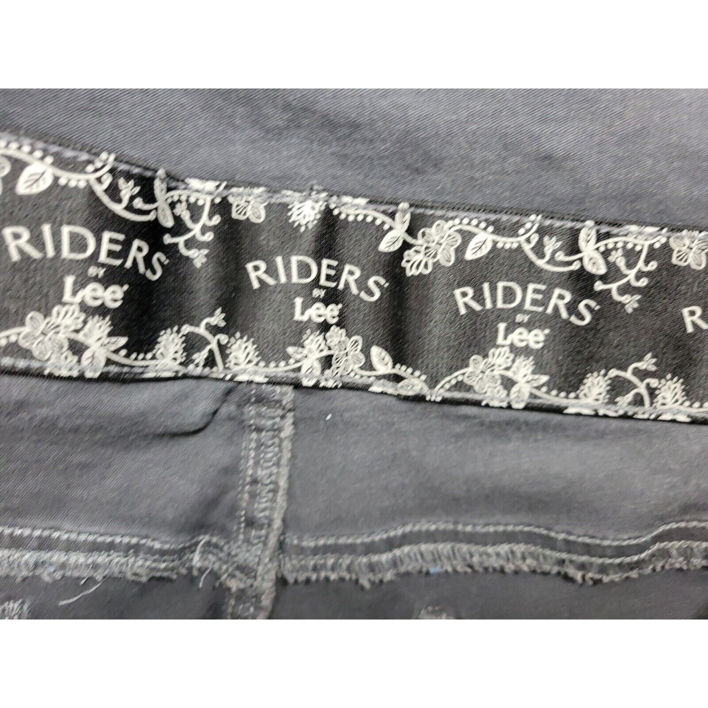 Riders Lee Womens Jeans 26W Boot Cut Dark Gray Denim Cotton Blend Elastic Waist