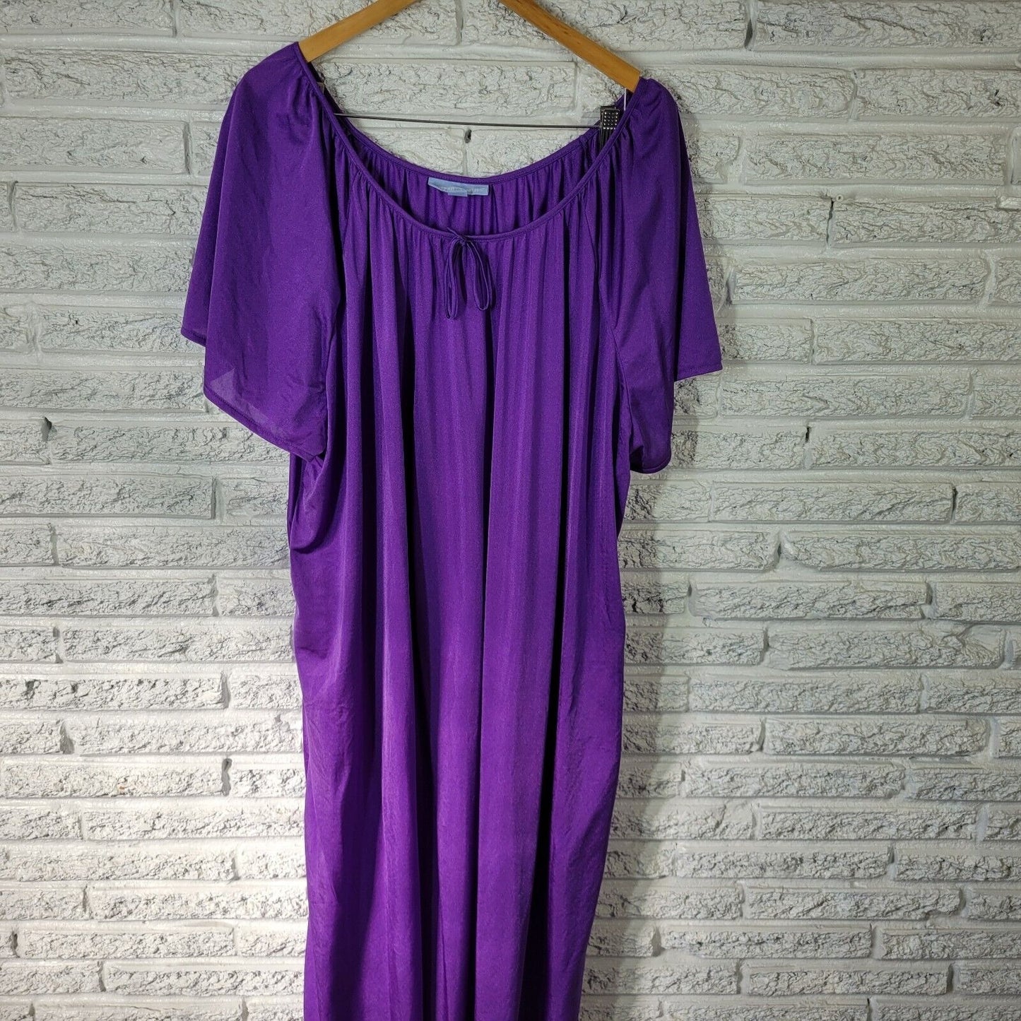 Only Necessities Womens Nightgown 3X 30 32 Purple Nylon Lightweight Loungewear