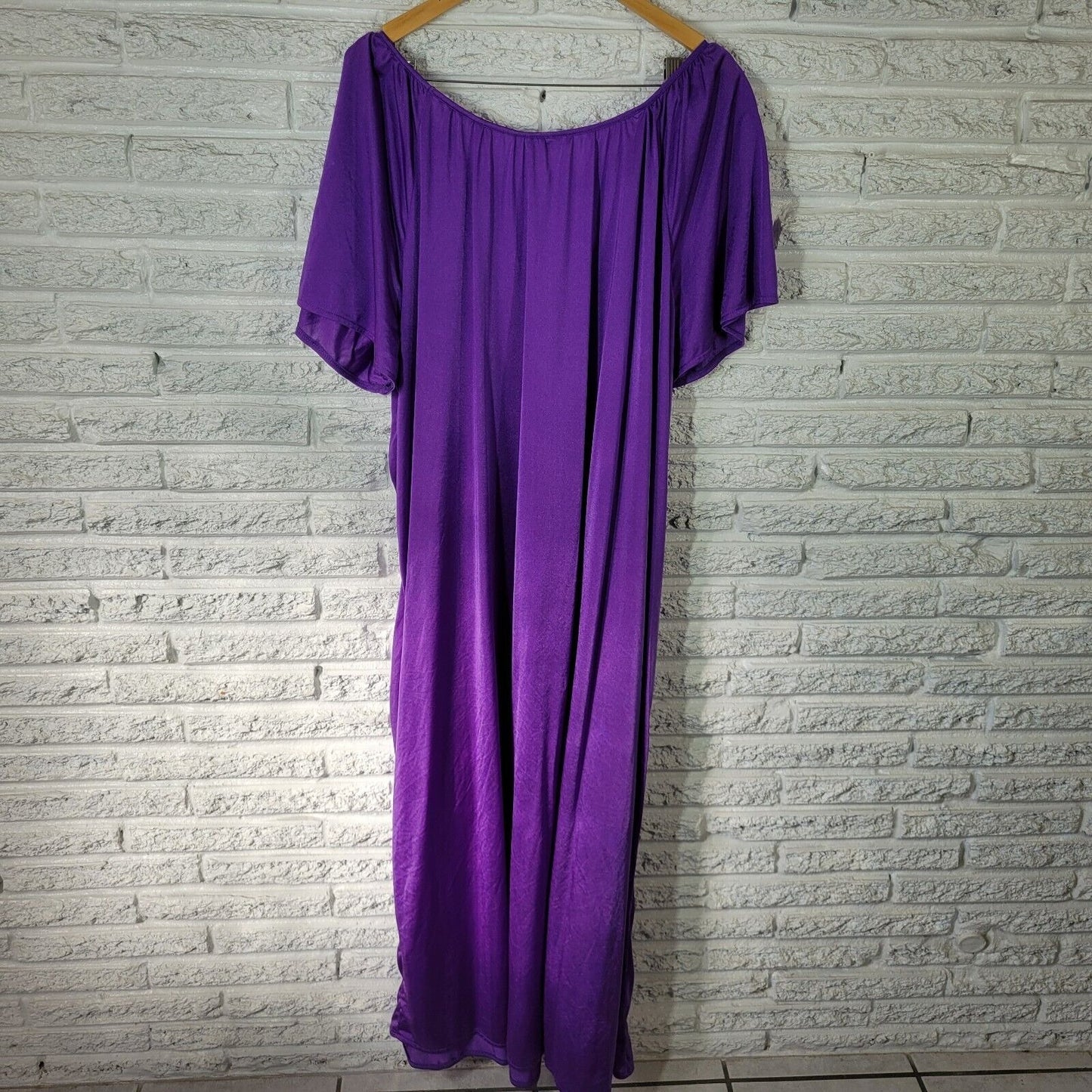 Only Necessities Womens Nightgown 3X 30 32 Purple Nylon Lightweight Loungewear