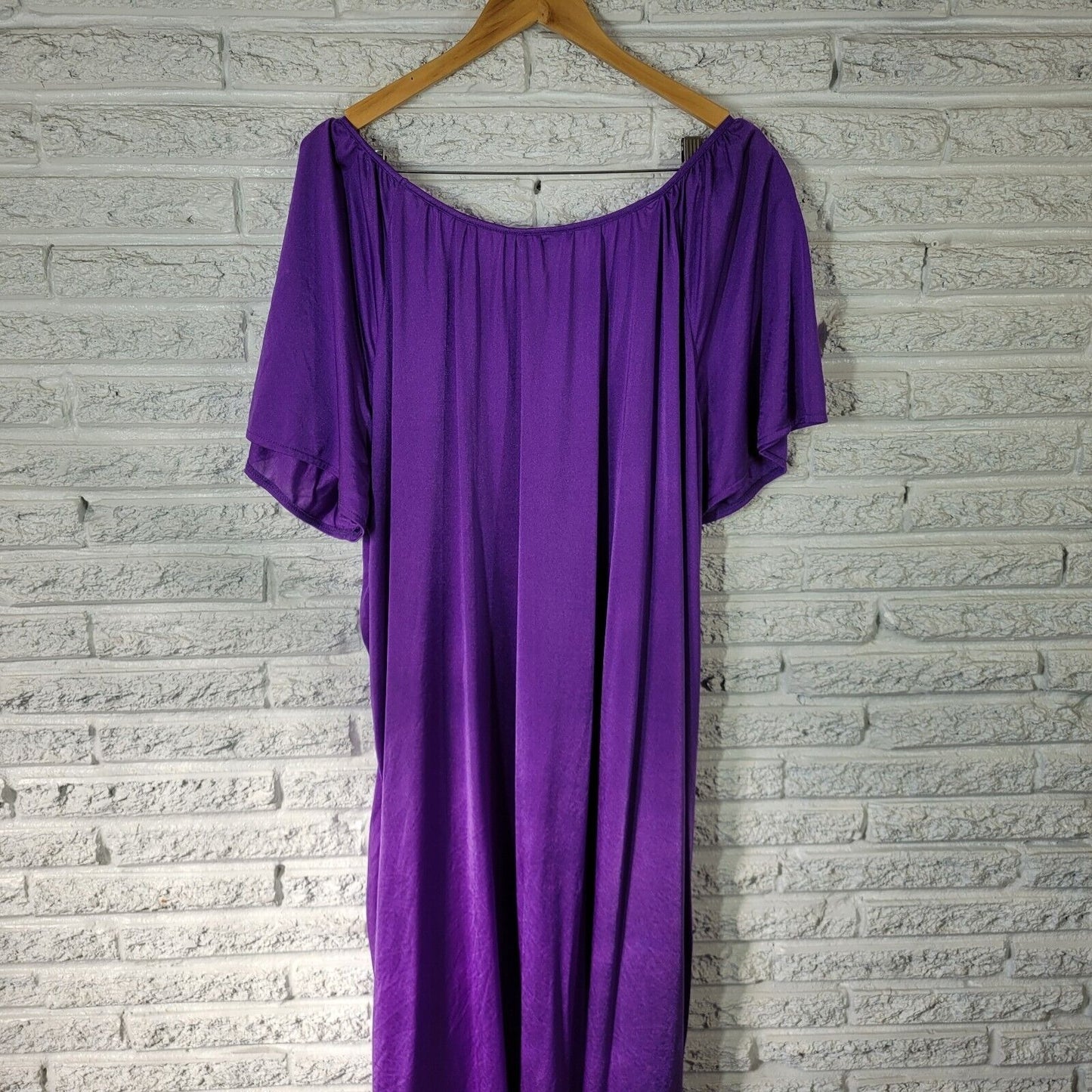 Only Necessities Womens Nightgown 3X 30 32 Purple Nylon Lightweight Loungewear