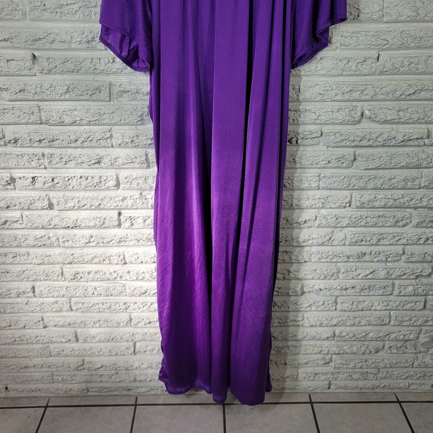 Only Necessities Womens Nightgown 3X 30 32 Purple Nylon Lightweight Loungewear