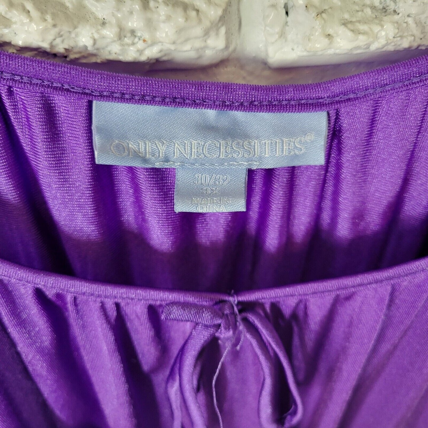 Only Necessities Womens Nightgown 3X 30 32 Purple Nylon Lightweight Loungewear
