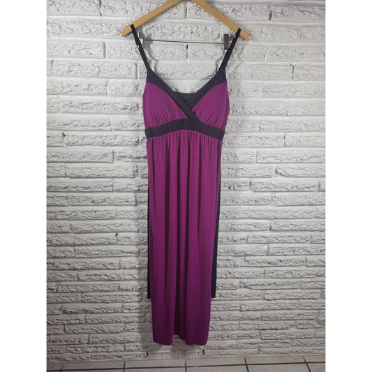 MSK Womens Dress Extra Large XL Slip Sheath Midi Purple Casual Sash Spaghetti